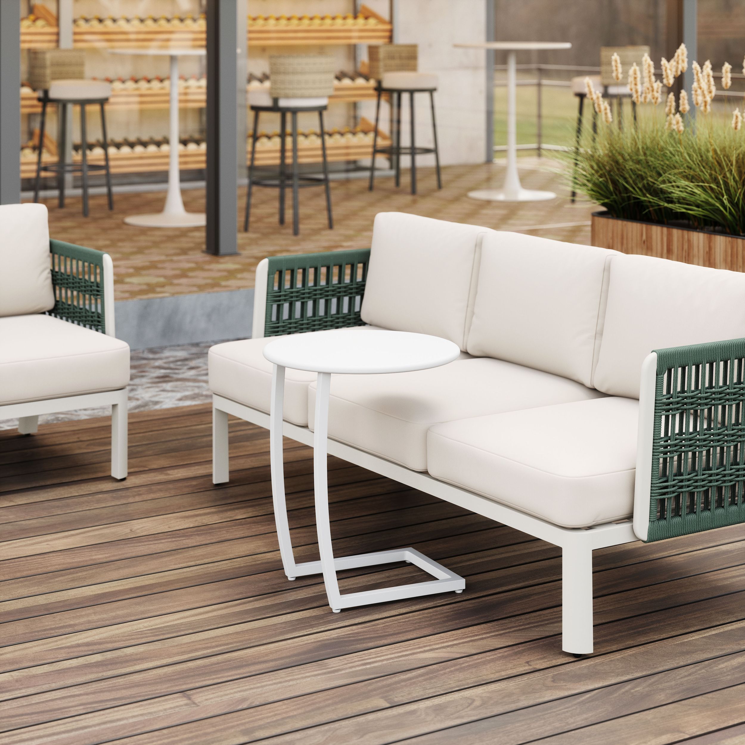 Noga Round Aluminum Outdoor End Table