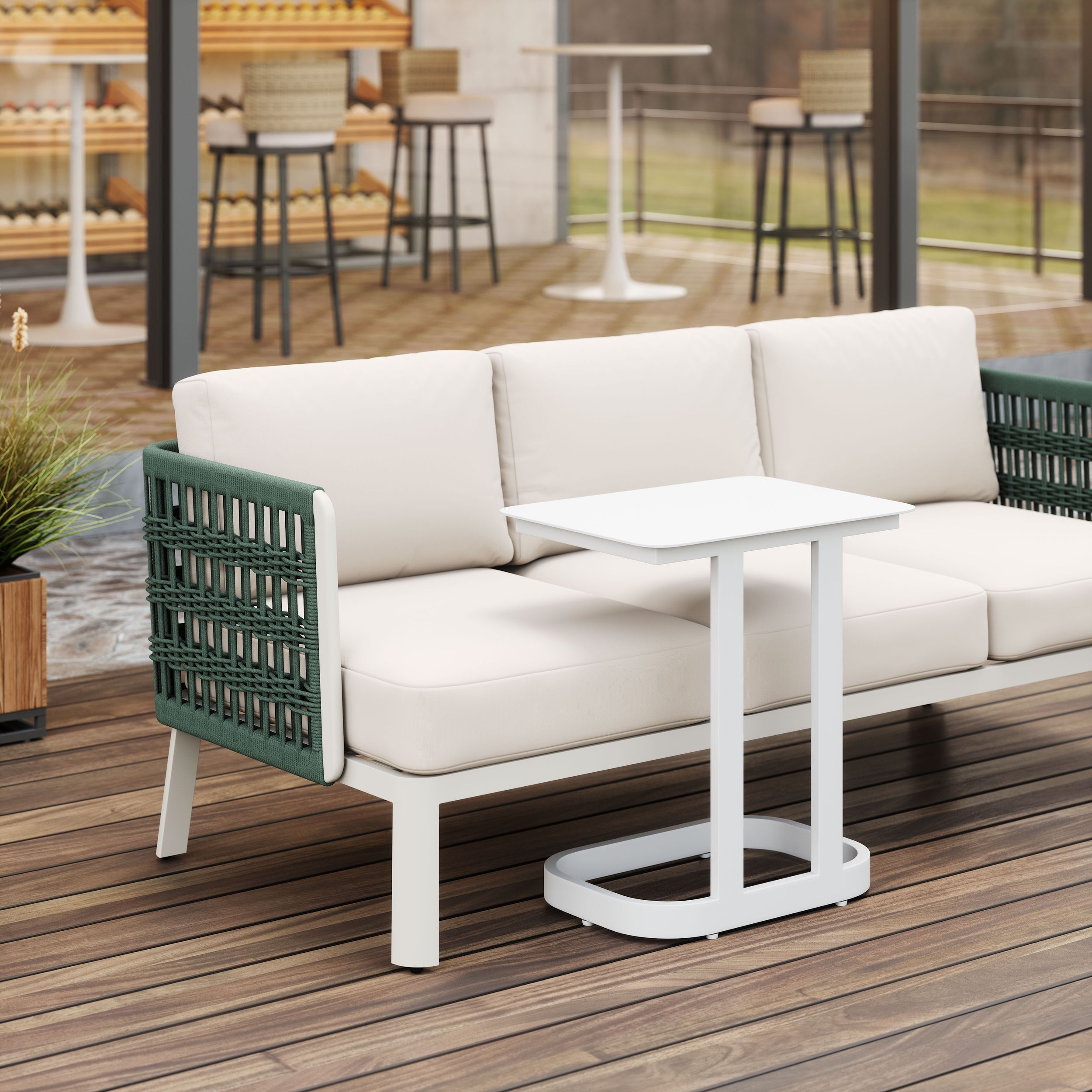 Friss Rectangular Aluminum Outdoor End Table
