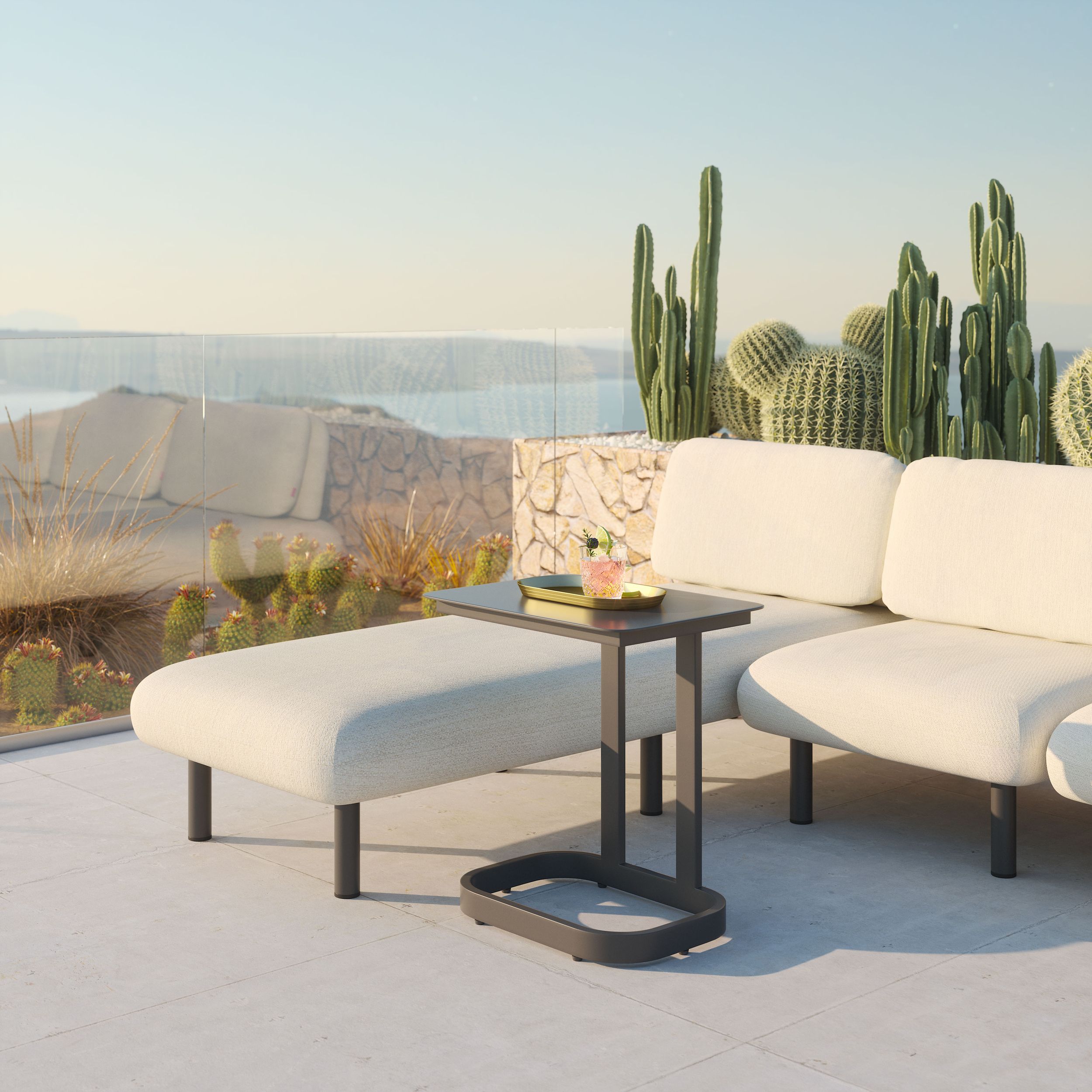 Friss Rectangular Aluminum Outdoor End Table