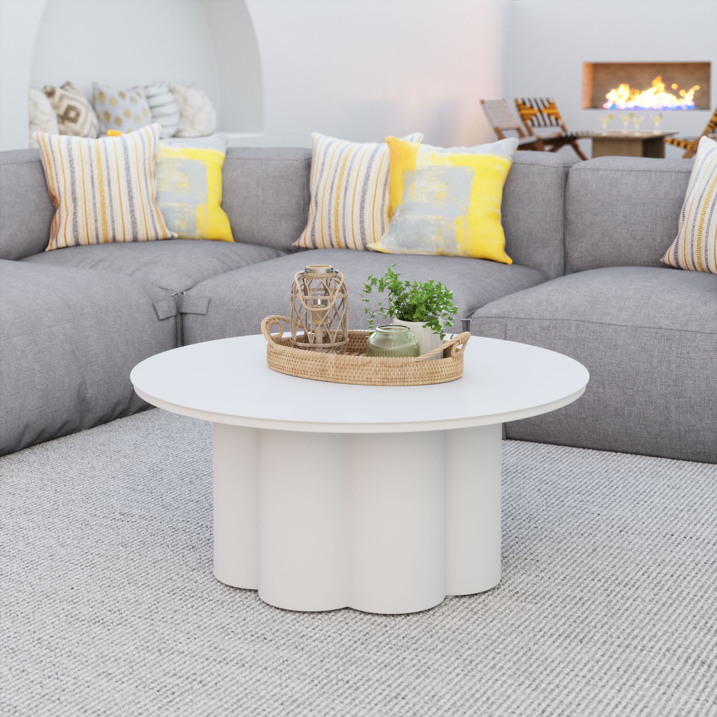 Palmier Round Aluminum Outdoor Coffee Table