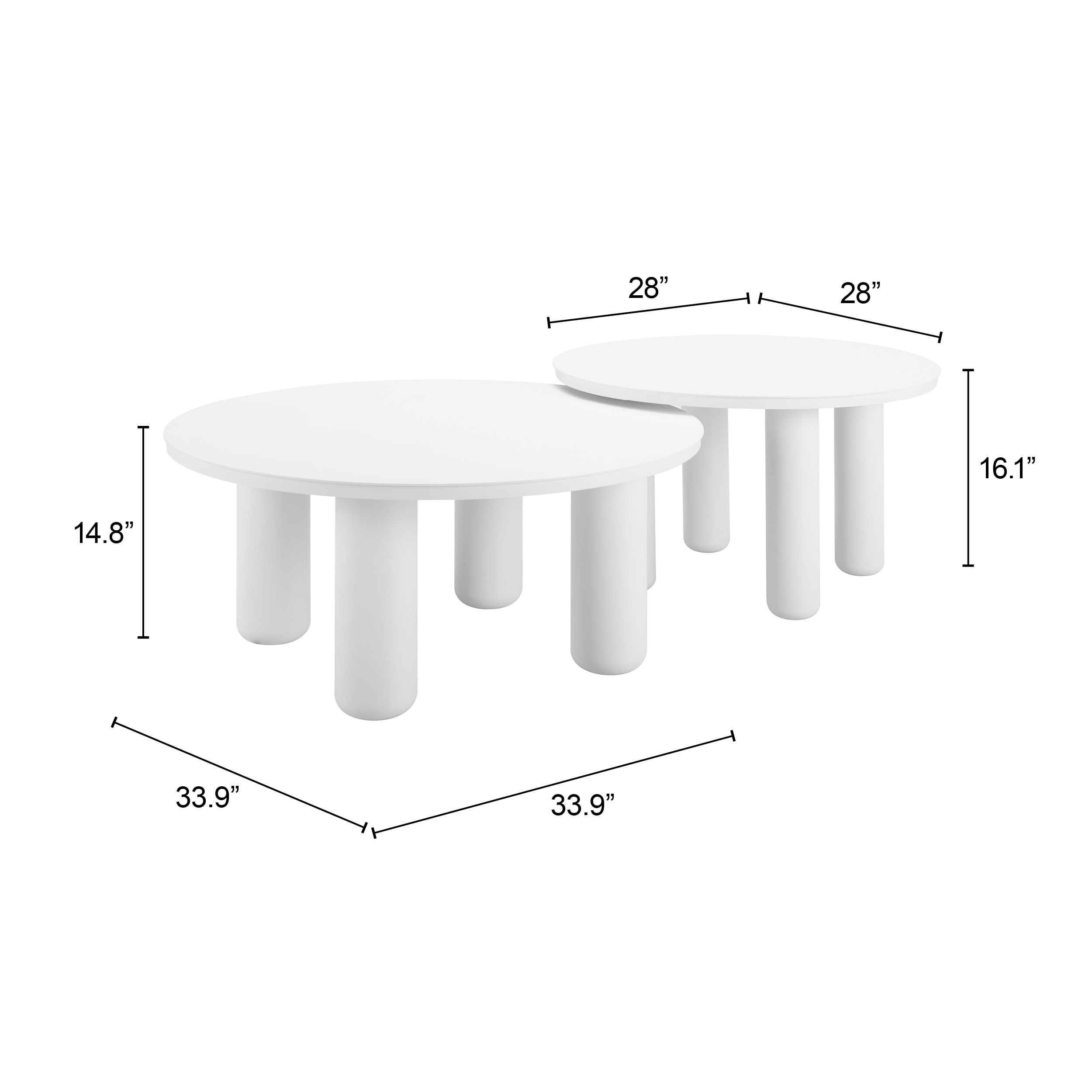 Ola Round Aluminum Outdoor Coffee Table Set