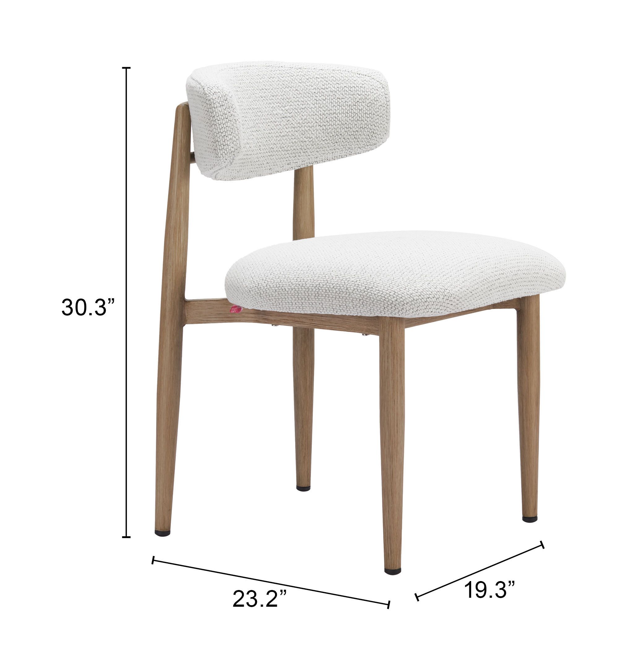 Bege Olefin/Aluminum Outdoor Dining Chair