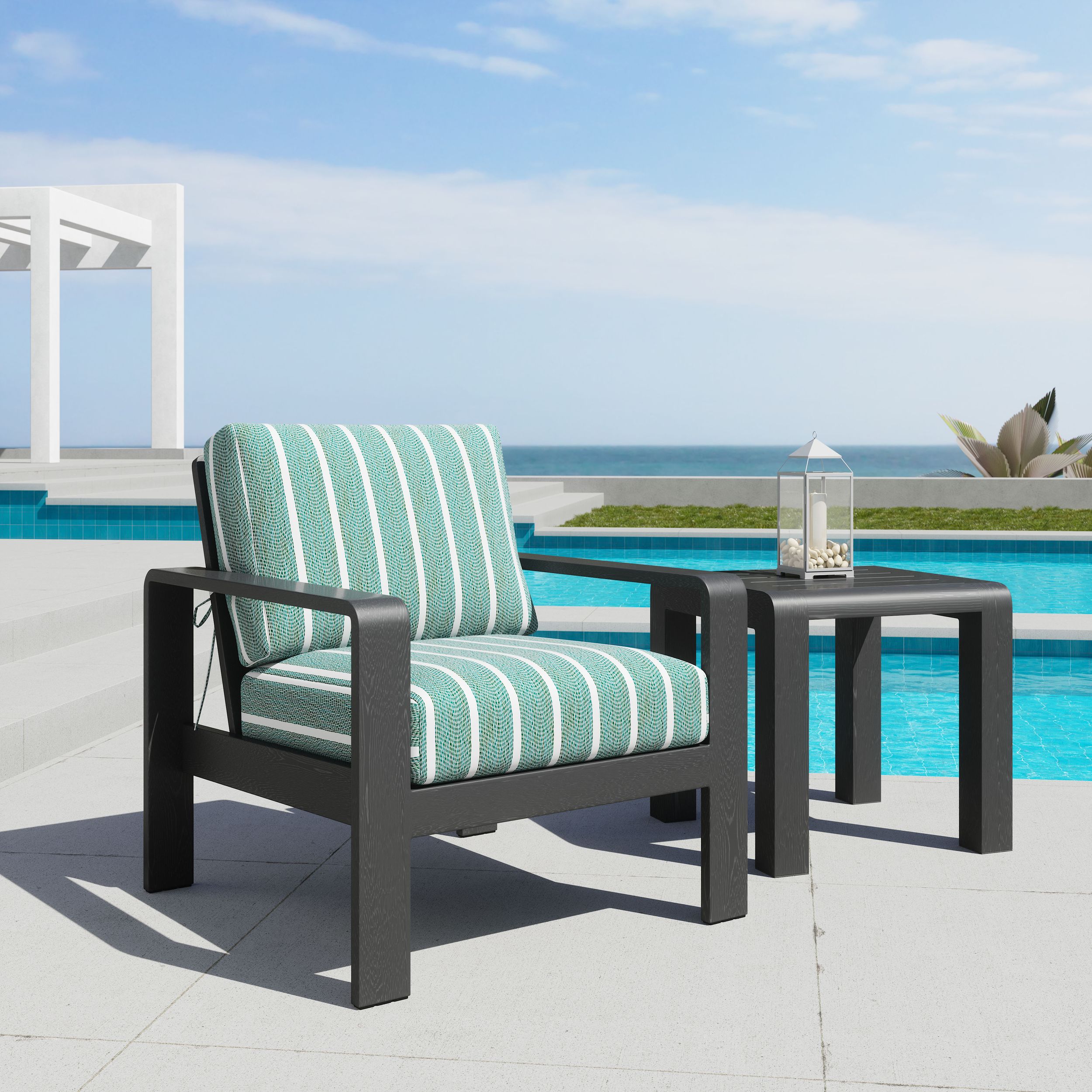 Rolig Olefin/Aluminum Outdoor Armchair