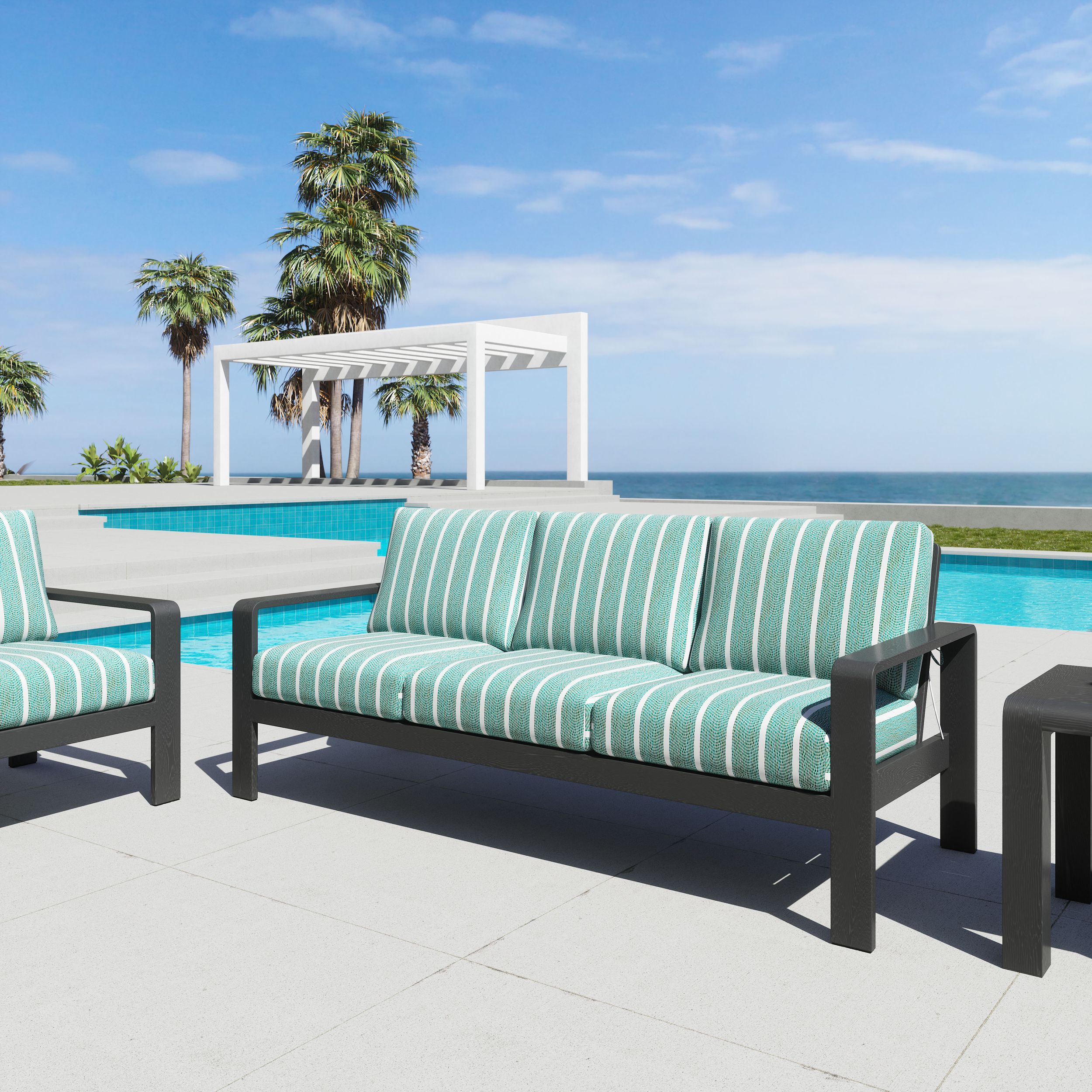 Kathy Ireland Madison Ave. 5 Piece Outdoor Aluminum Patio Furniture Set