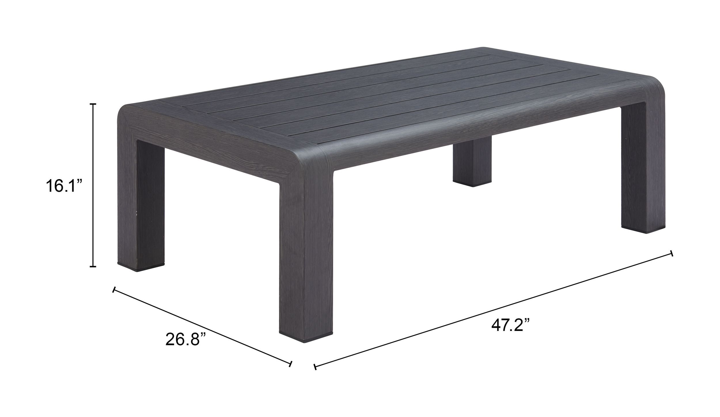 Rolig Rectangular Aluminum Outdoor Coffee Table