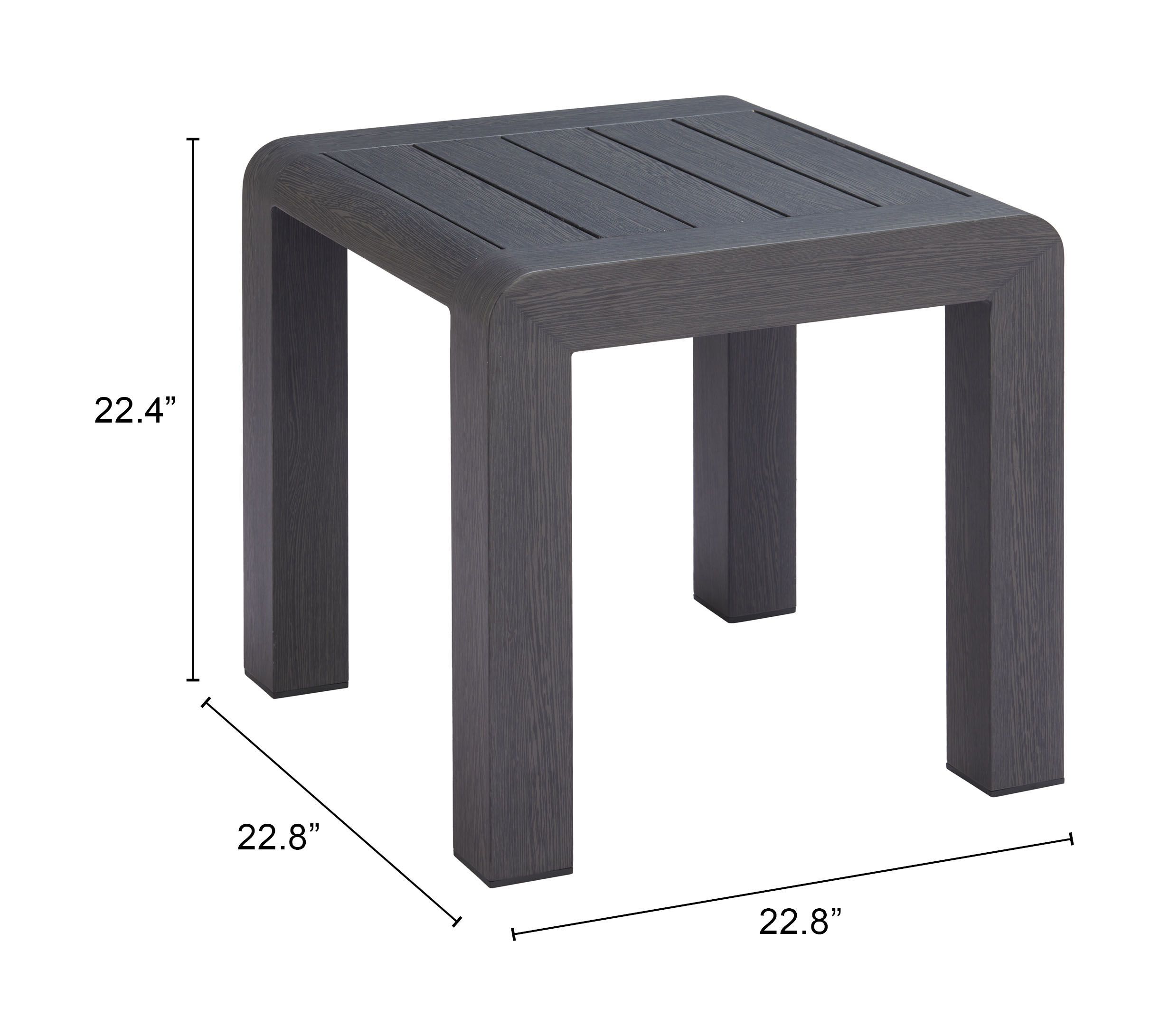 Rolig Square Aluminum Outdoor Side Table