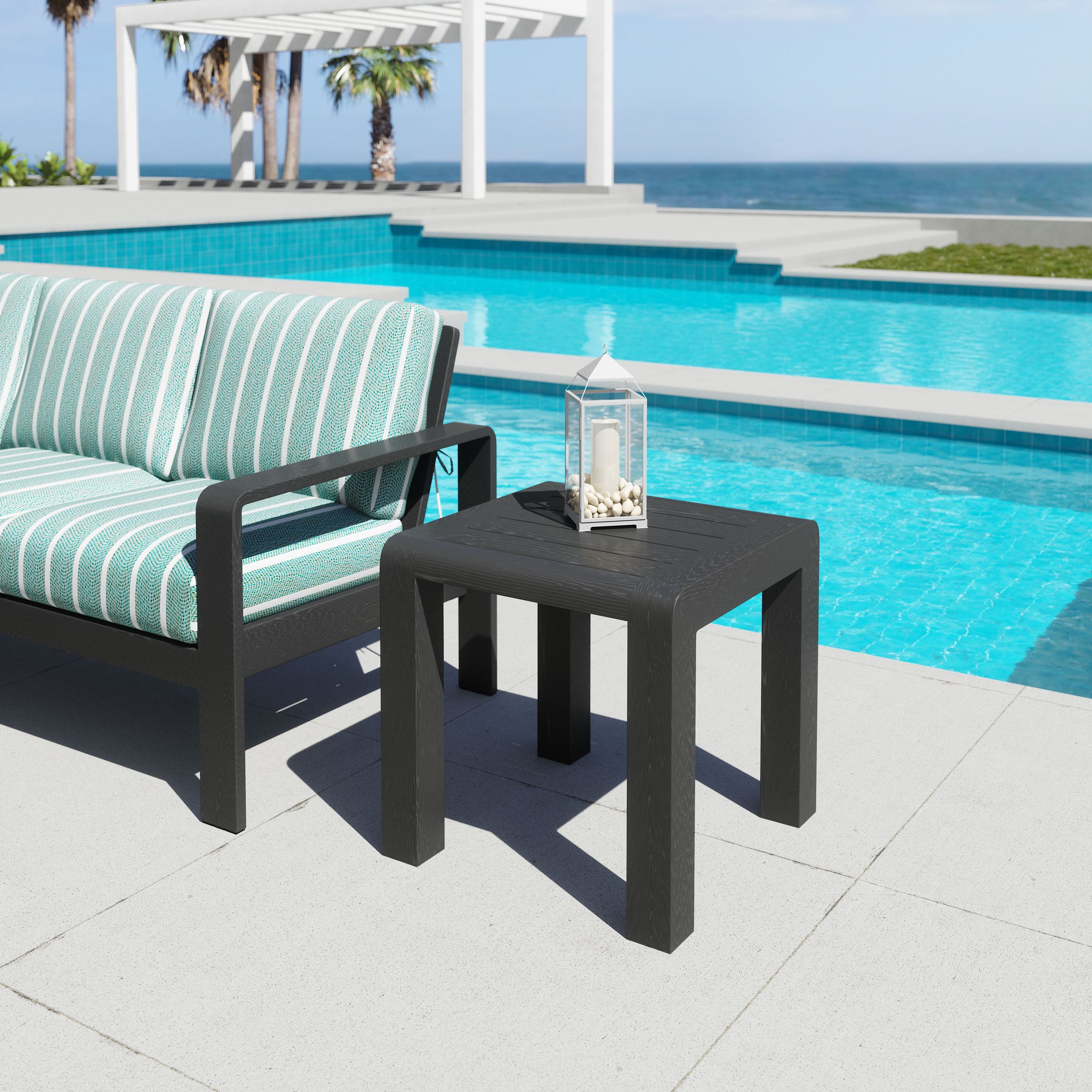 Rolig Square Aluminum Outdoor Side Table