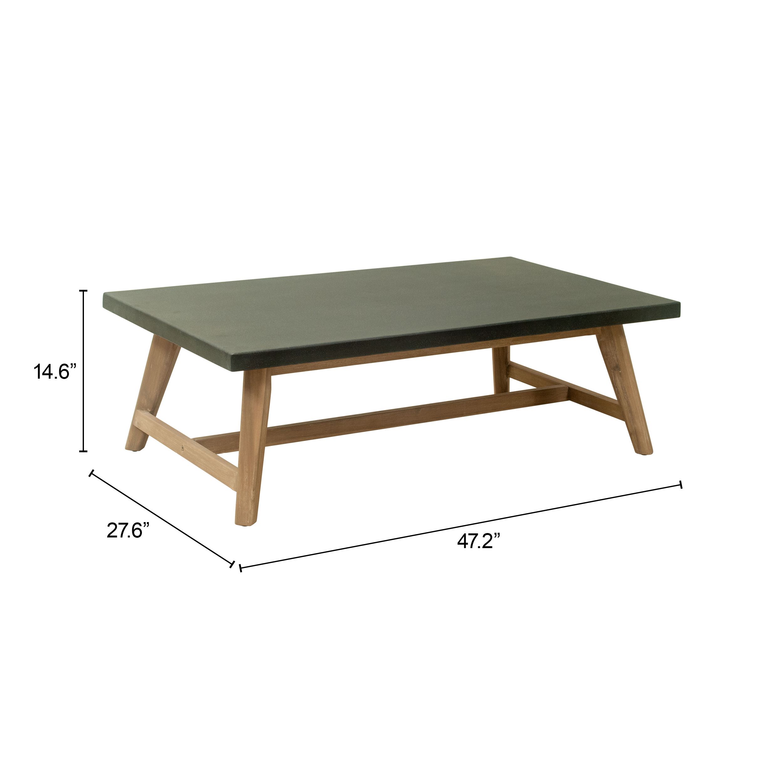 Dert Rectangular Faux Concrete/Wood Coffee Table