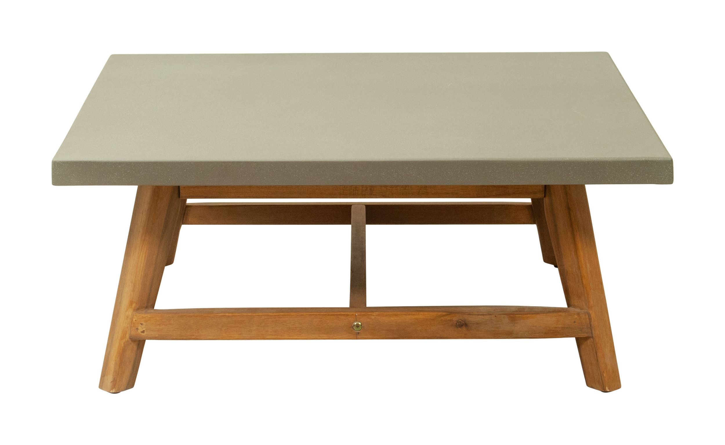 Kert Square Faux Concrete/Wood Outdoor Coffee Table