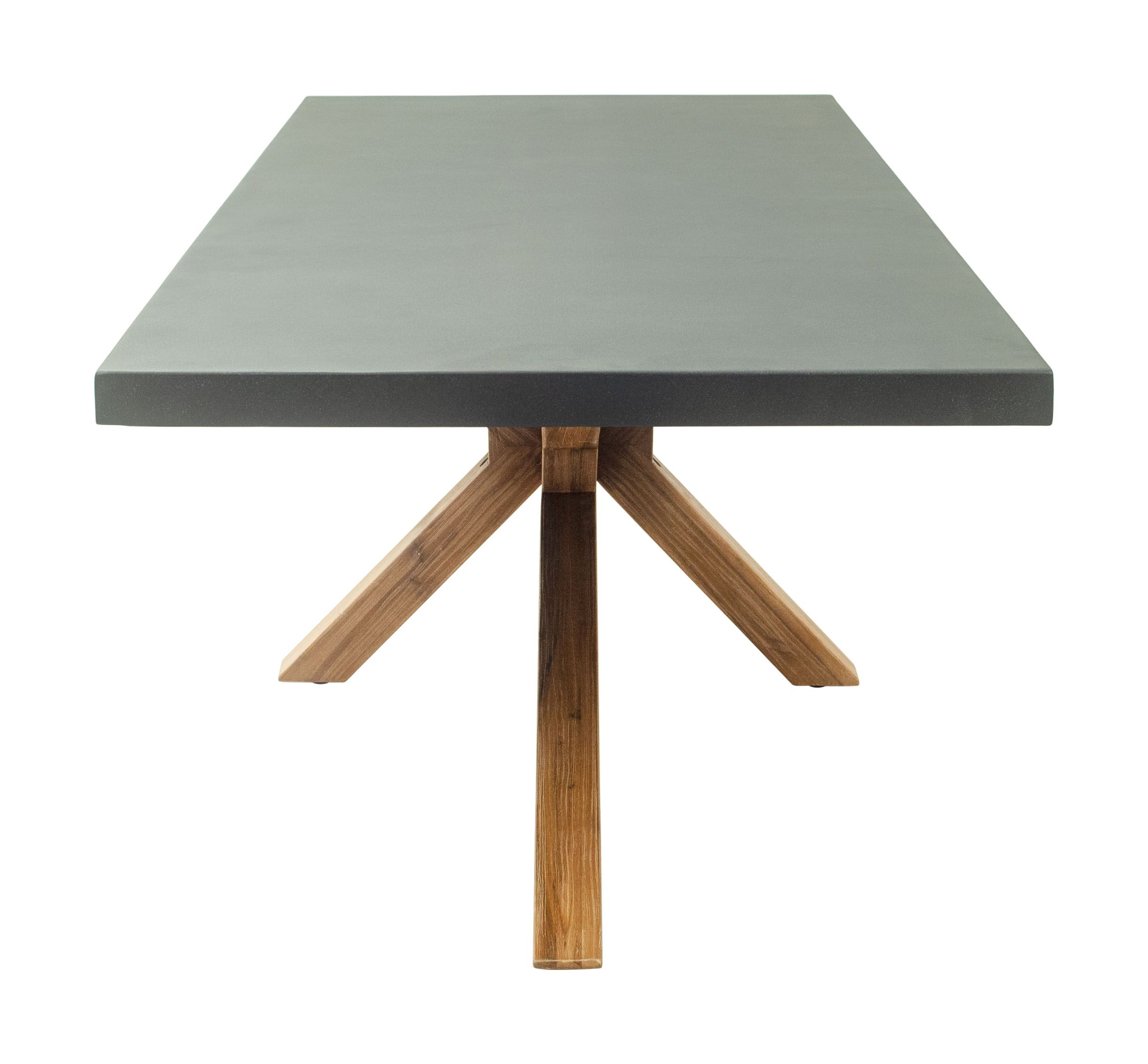 Suan Rectangular Faux Concrete/Wood Dining Table