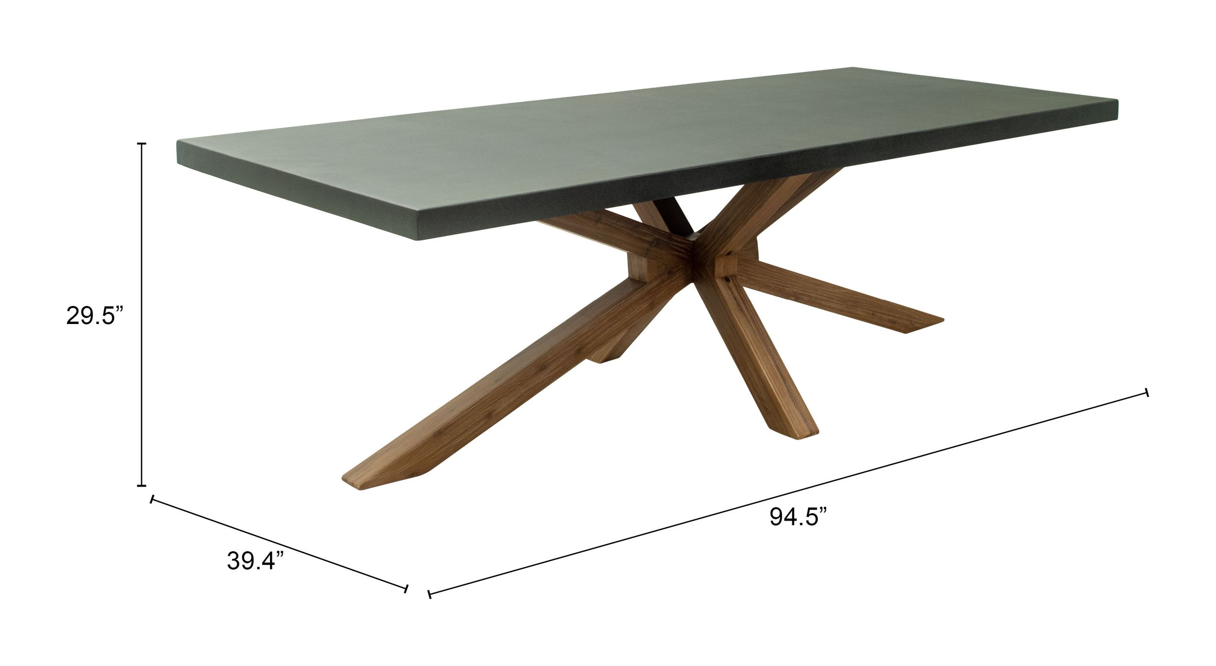 Suan Rectangular Faux Concrete/Wood Dining Table
