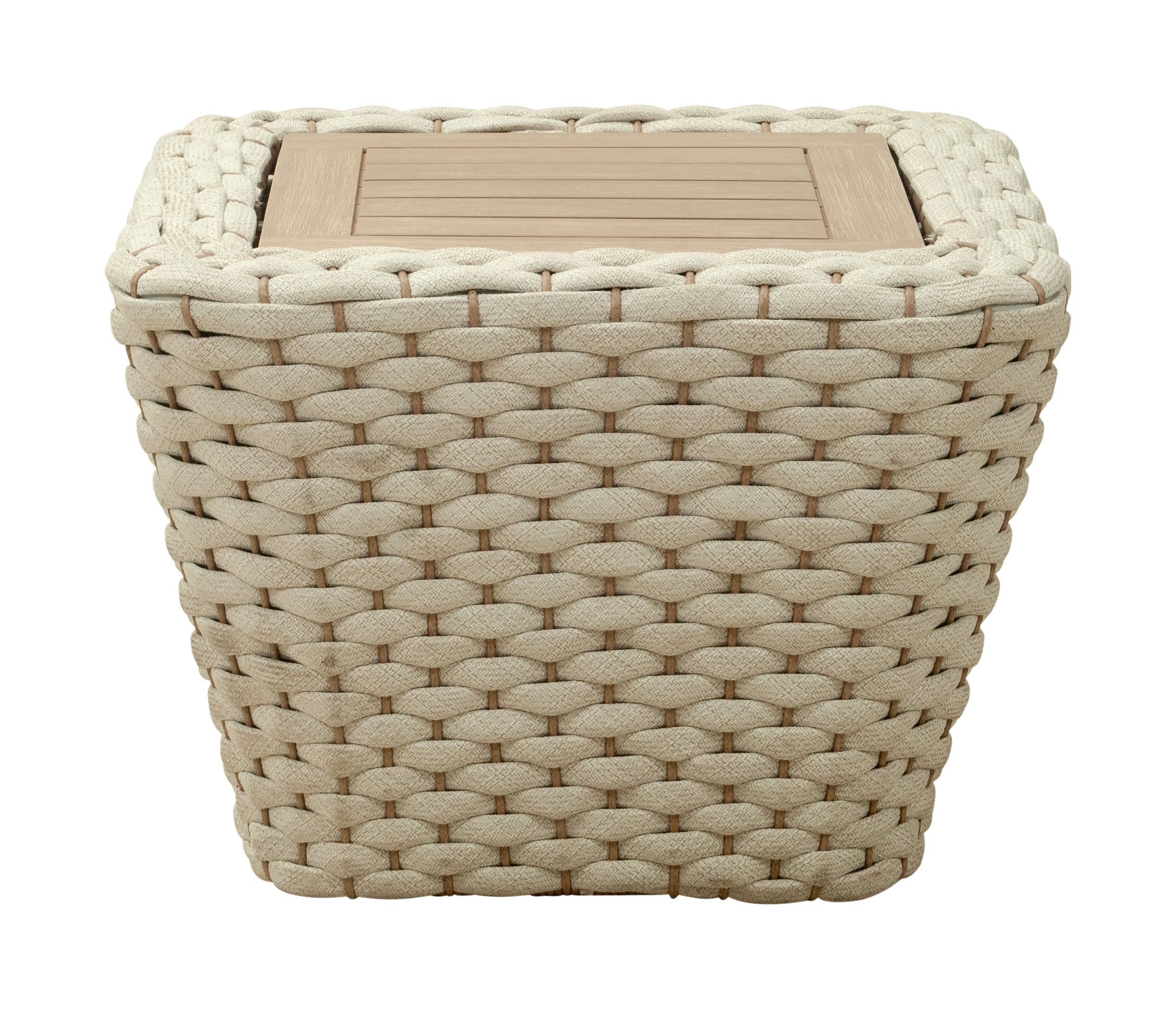 Antul Wood/Rope Nylon Outdioor Coffee Table