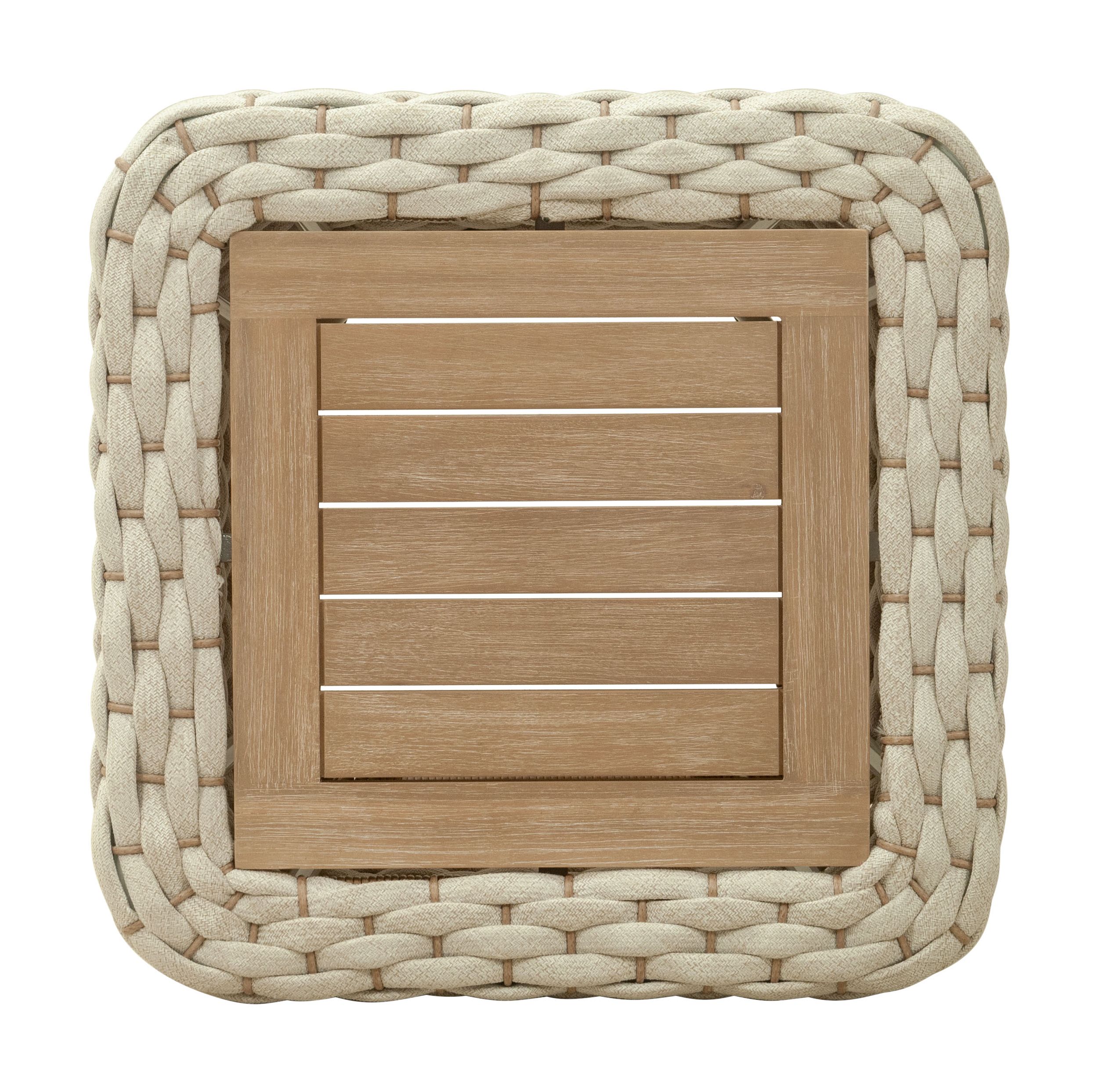 Antul Wood/Rope Nylon Outdioor Coffee Table