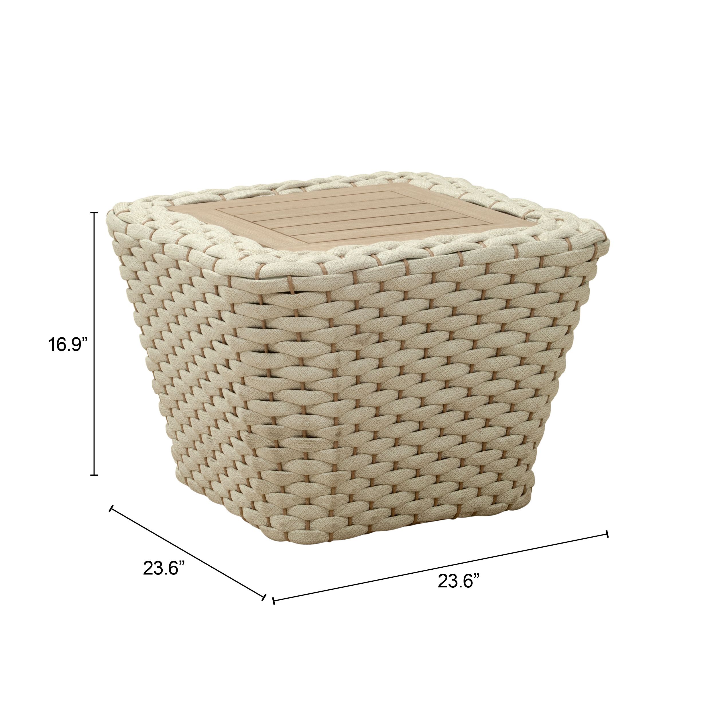 Antul Wood/Rope Nylon Outdioor Coffee Table