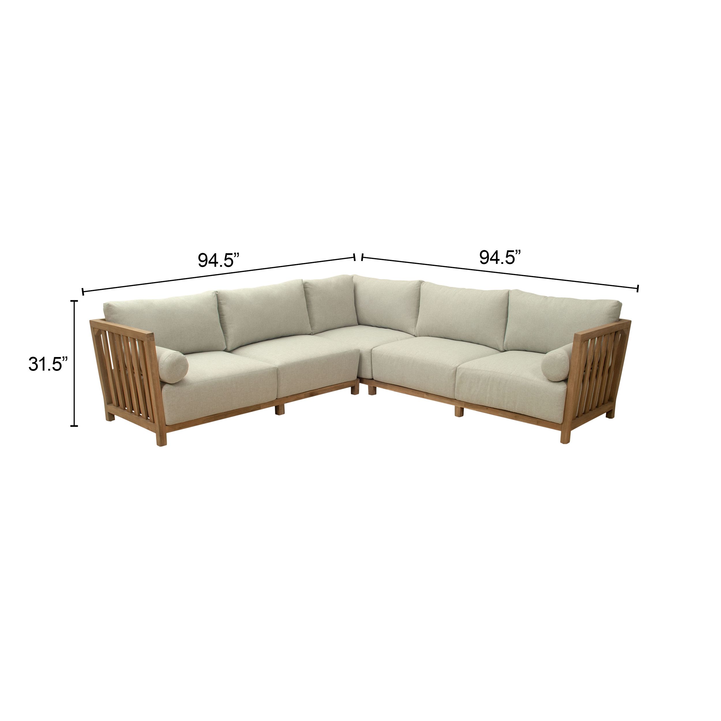 Teras L-Shape Olefin/Wood Outdoor Sectional
