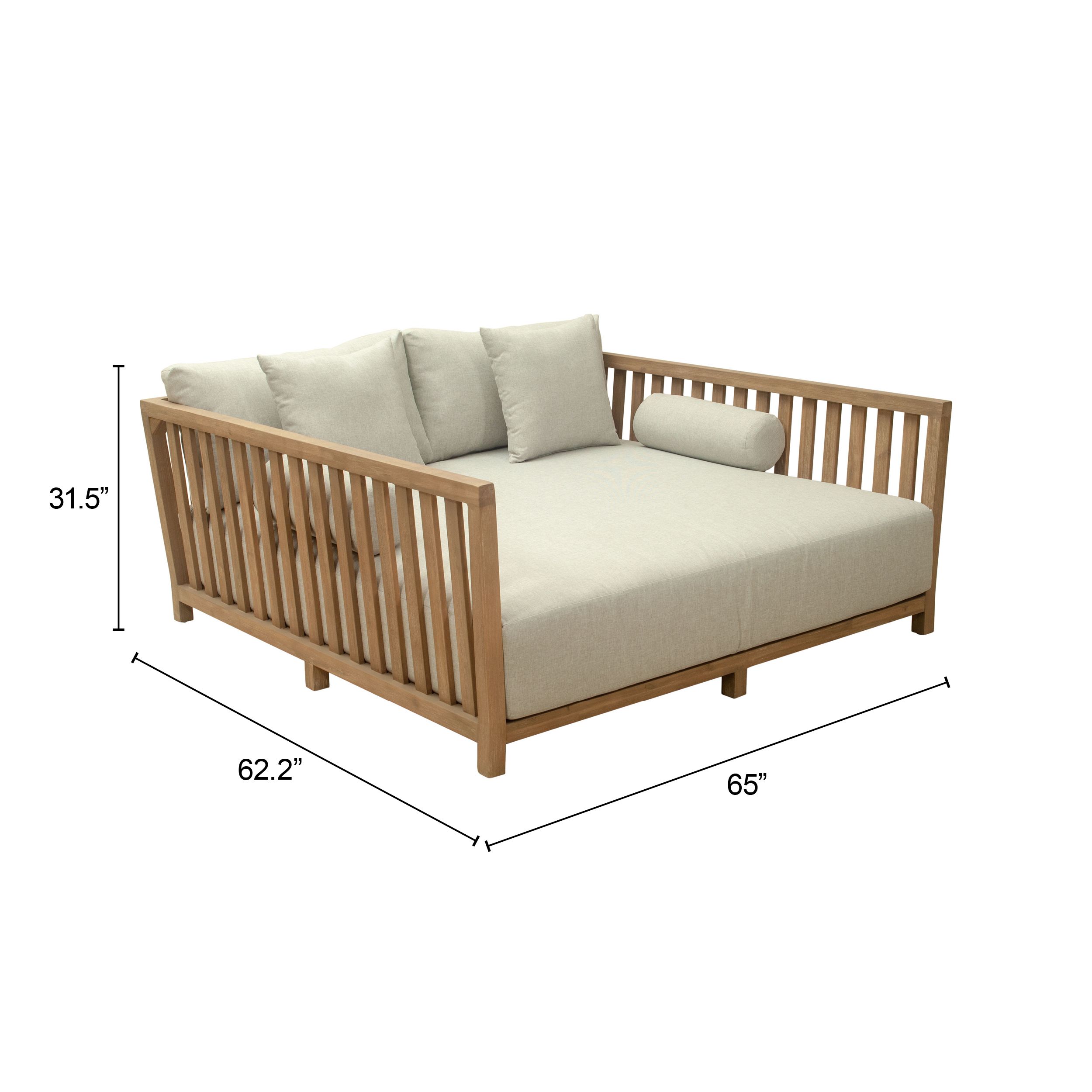 Teras Olefin/Wood Outdoor Daybed