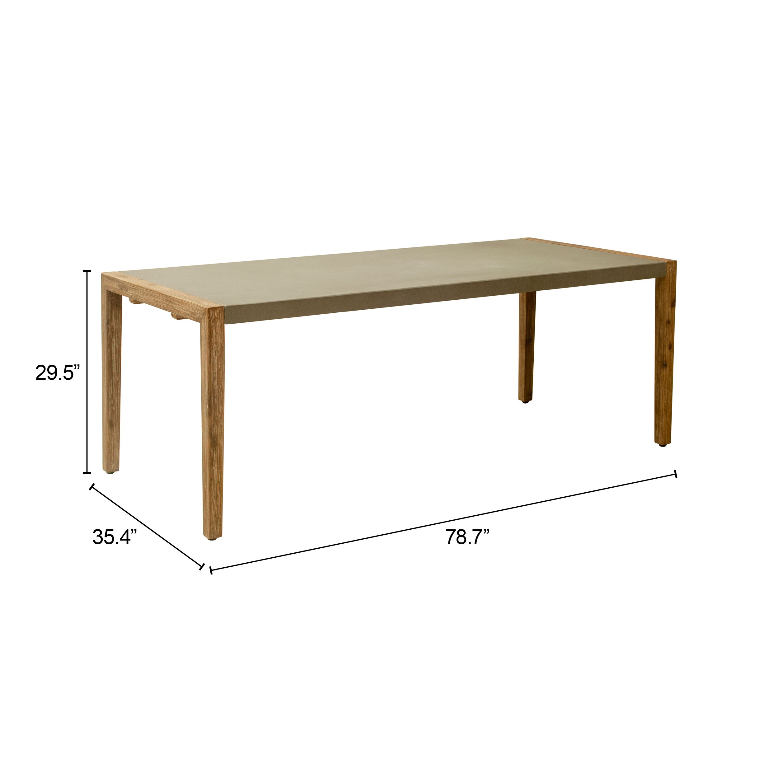 Kata Rectangular Faux Concrete/Wood Dining Table