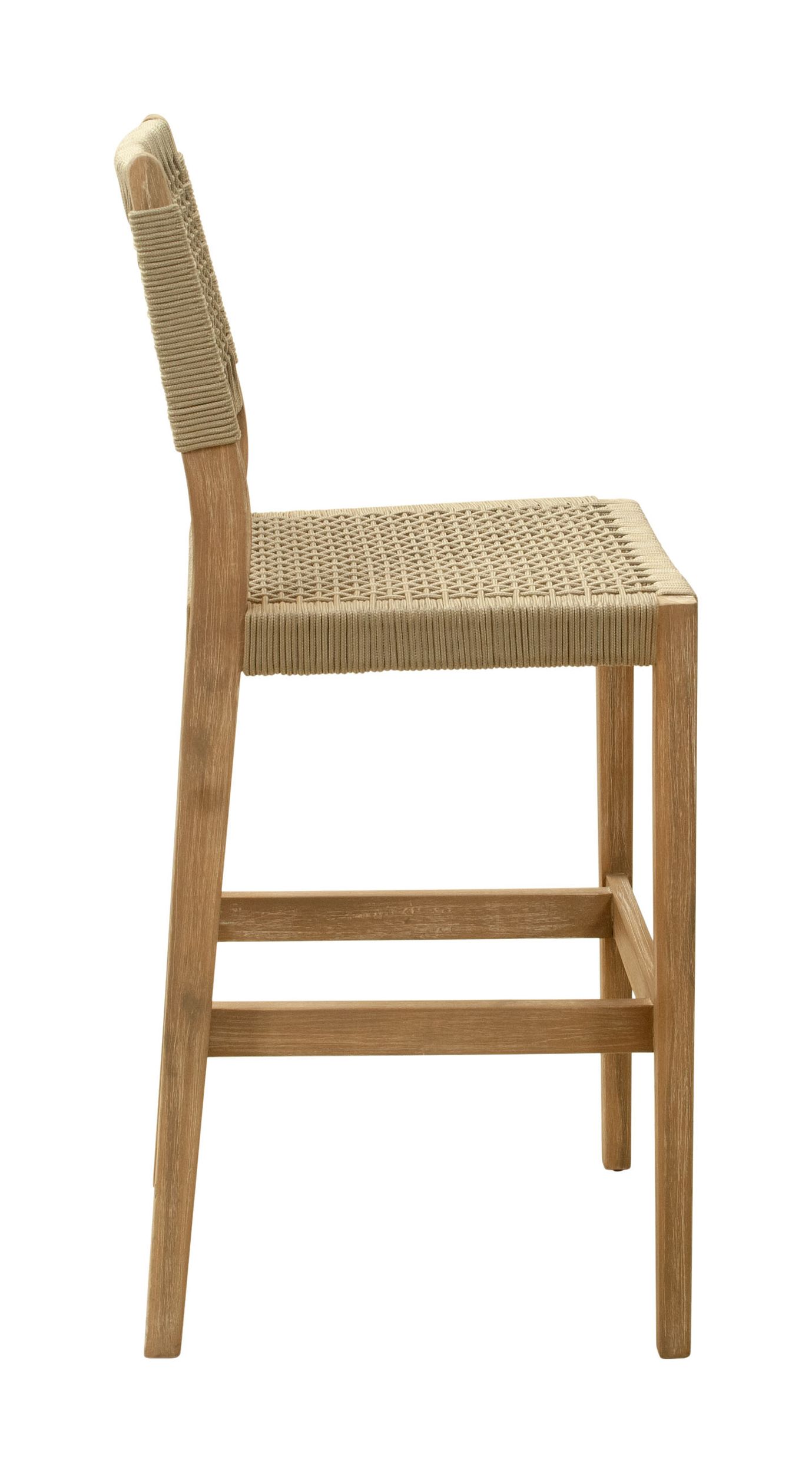 Corde Synthetic Rattan Weave/Wood Outdoor Barstool