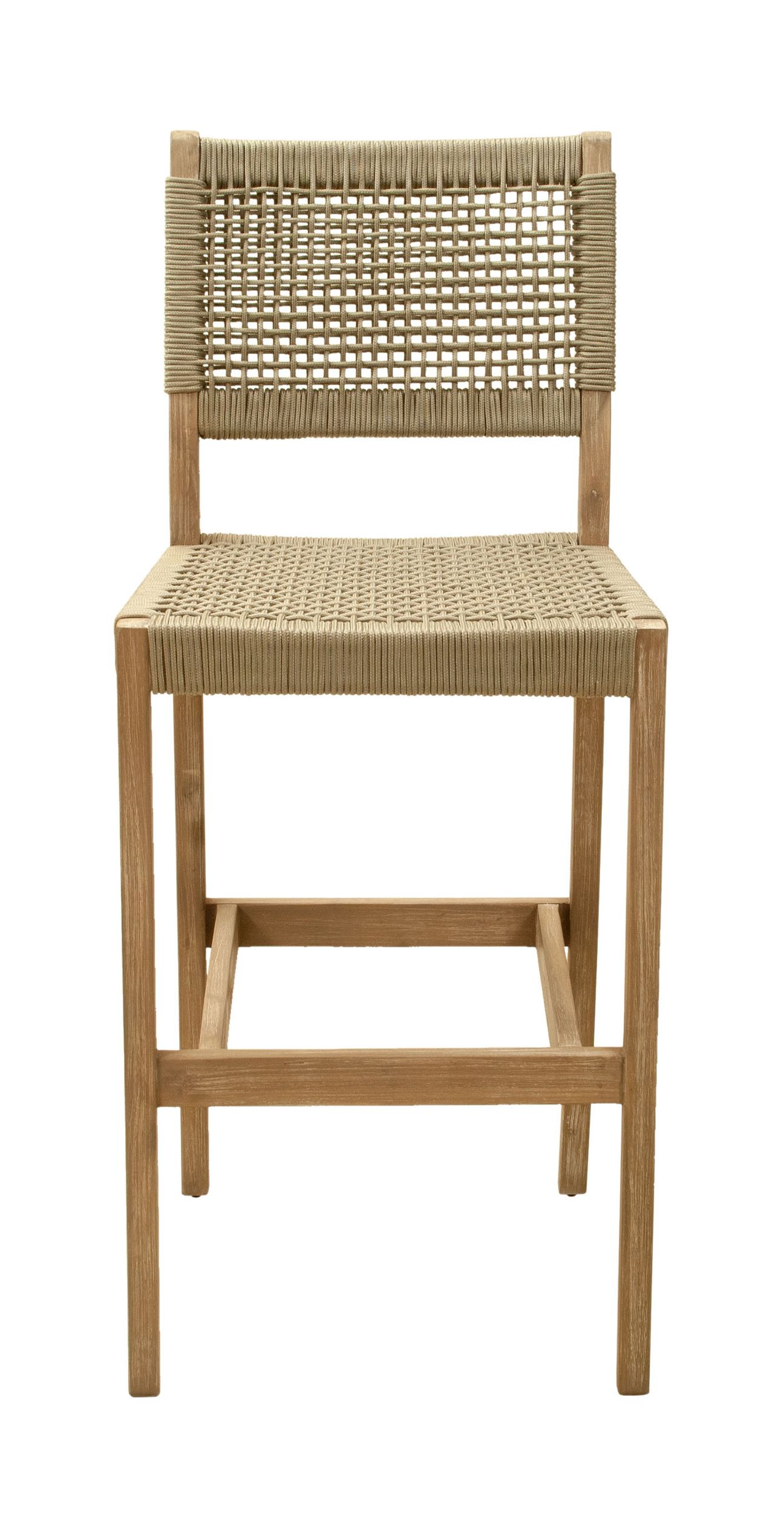 Corde Synthetic Rattan Weave/Wood Outdoor Barstool