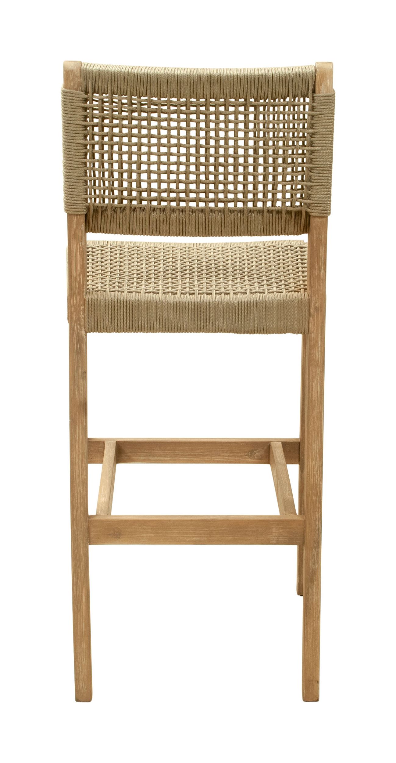 Corde Synthetic Rattan Weave/Wood Outdoor Barstool