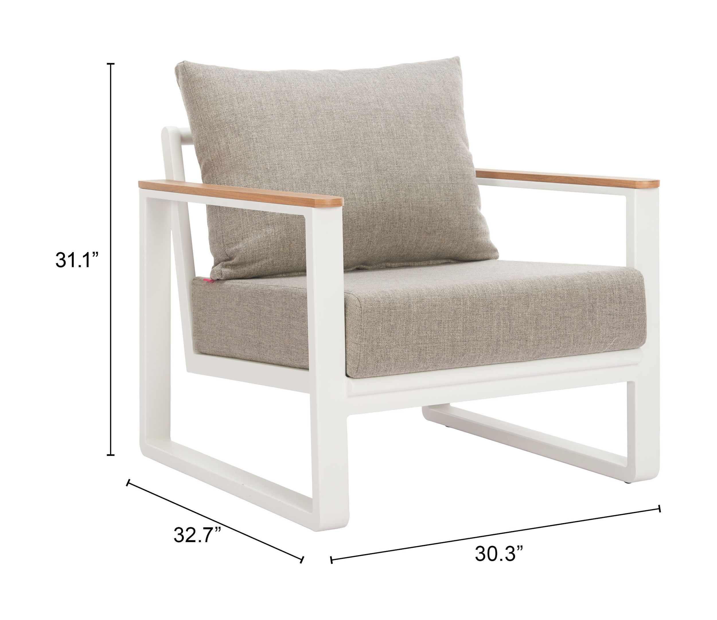 Welt Olefin/Aluminum Outdoor Armchair
