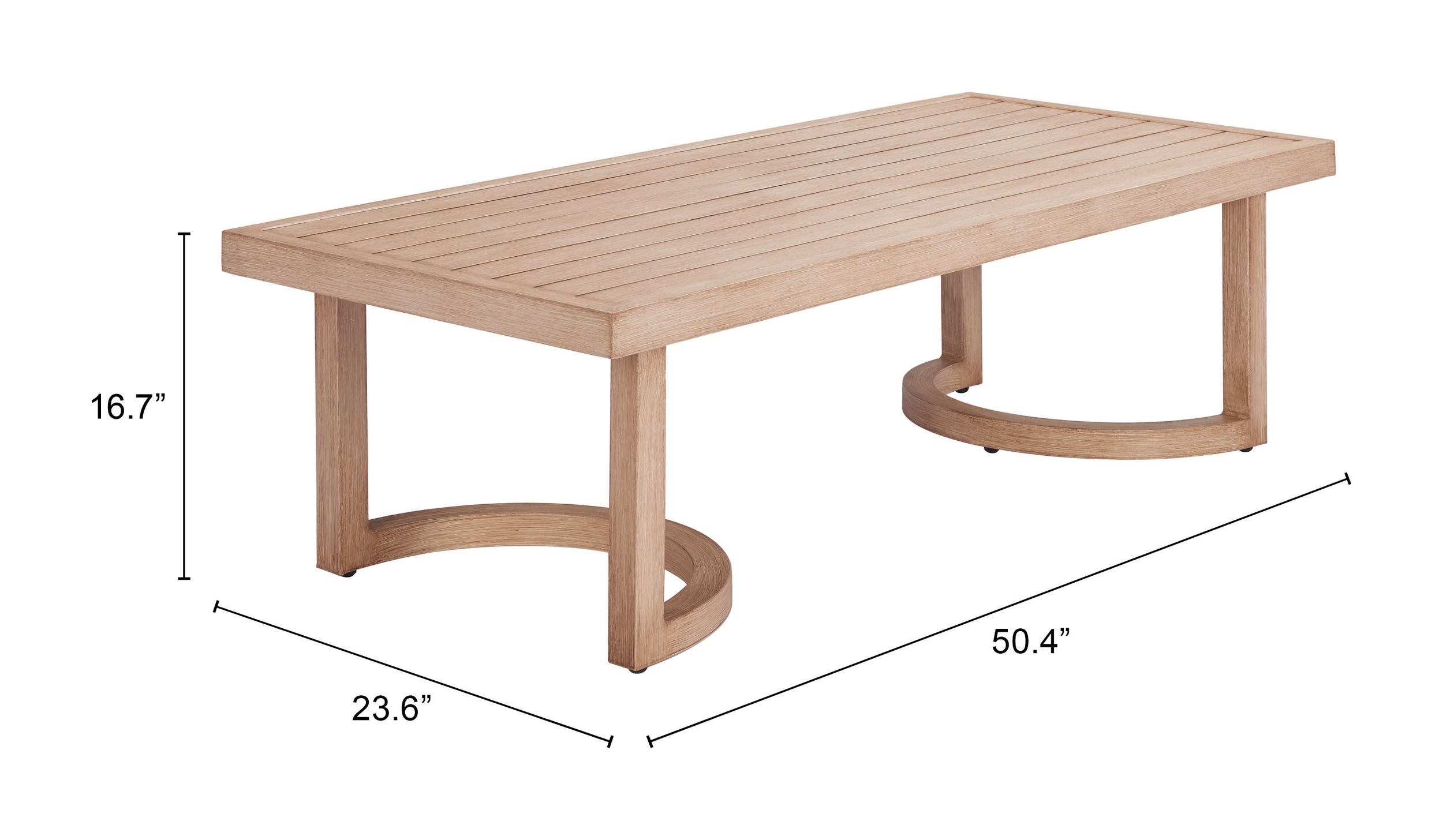 Leto Rectangular Aluminum Outdoor Coffee Table