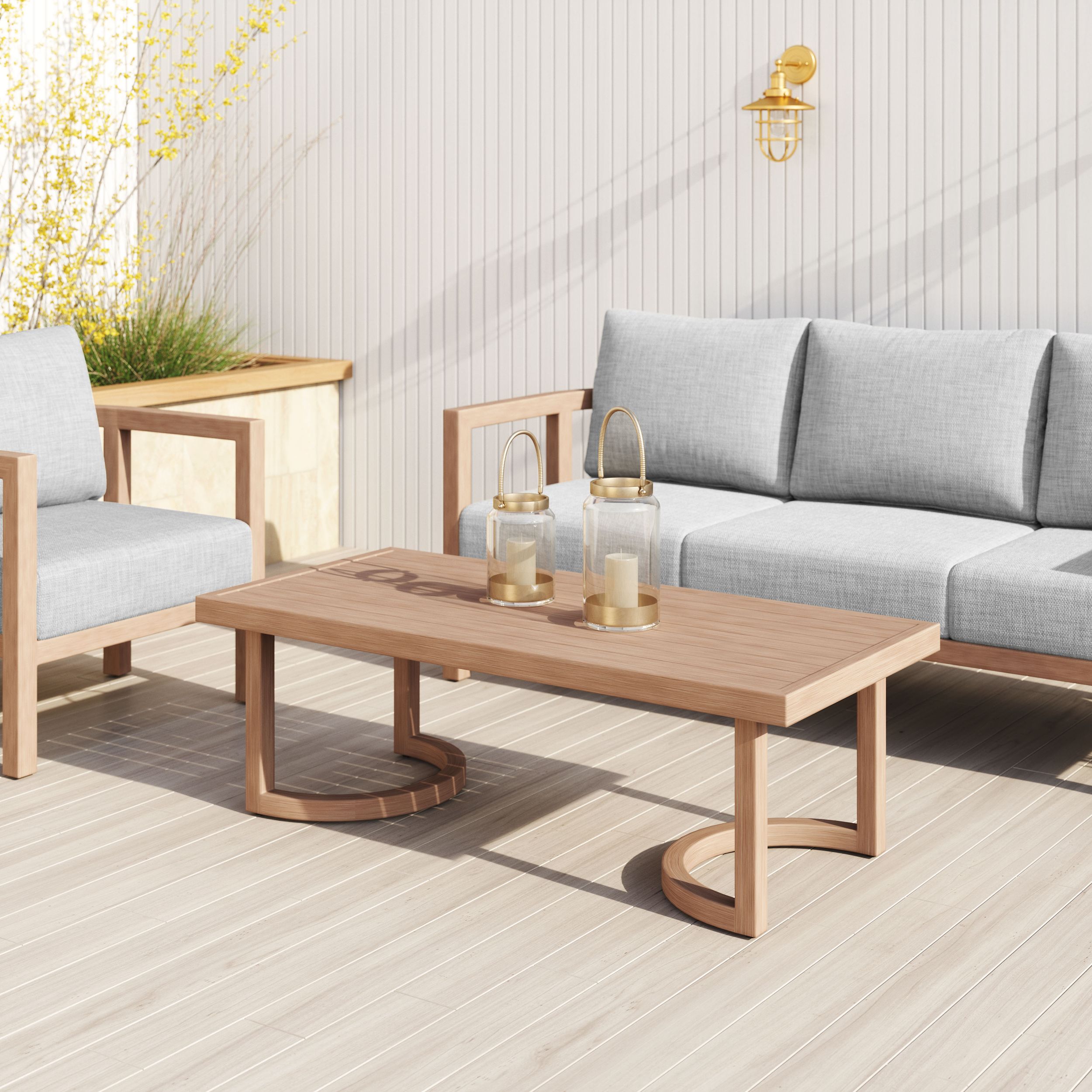 Leto Rectangular Aluminum Outdoor Coffee Table