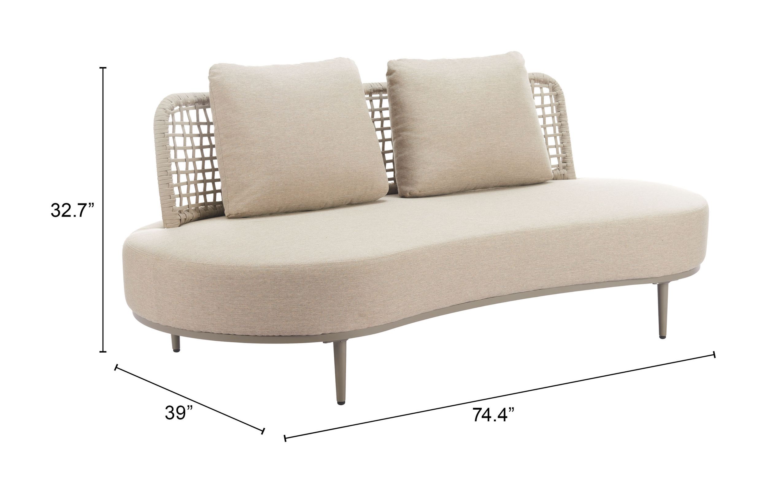 Ruhe Olefin/Synthetic Rattan Weave Outdoor Sofa