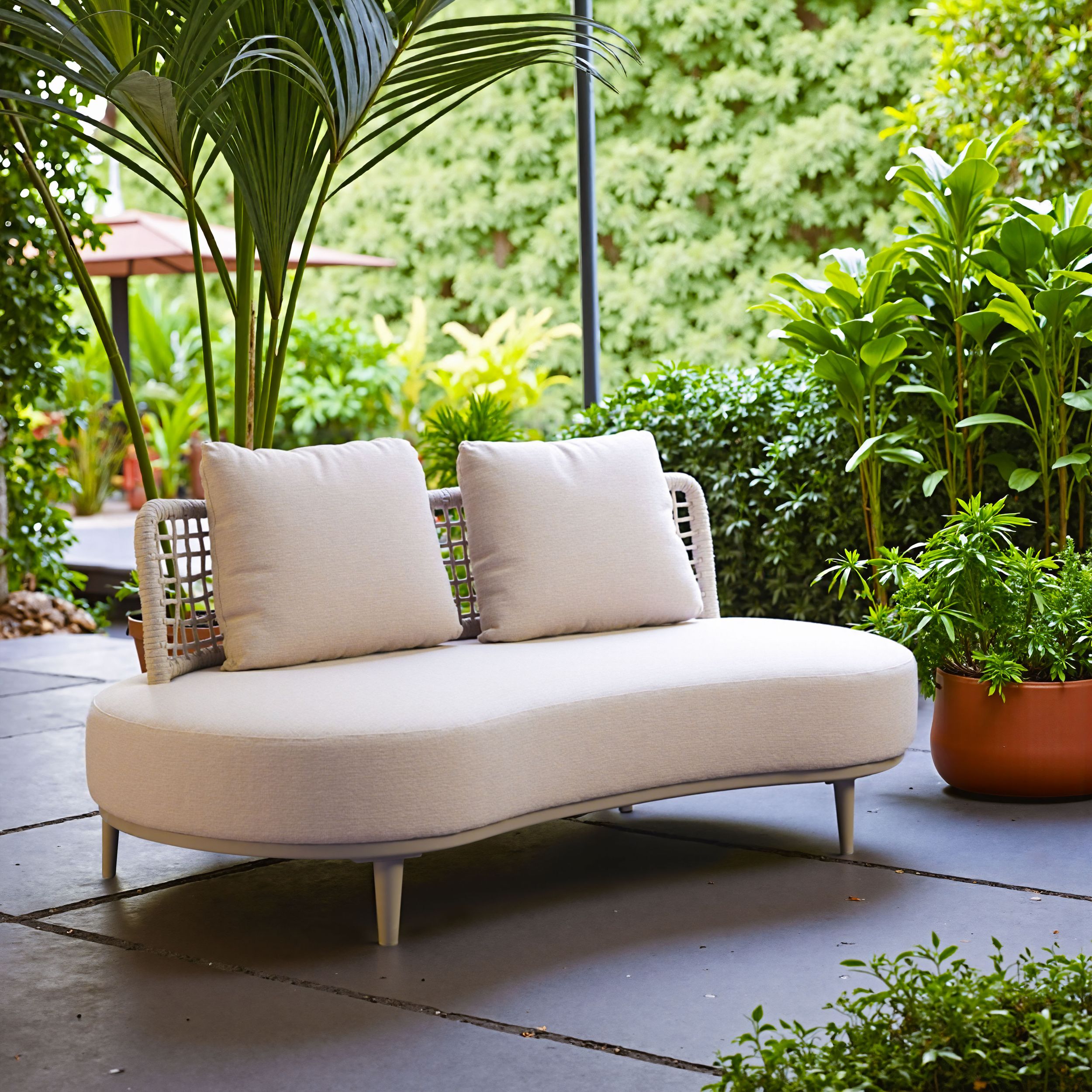 Ruhe Olefin/Synthetic Rattan Weave Outdoor Sofa