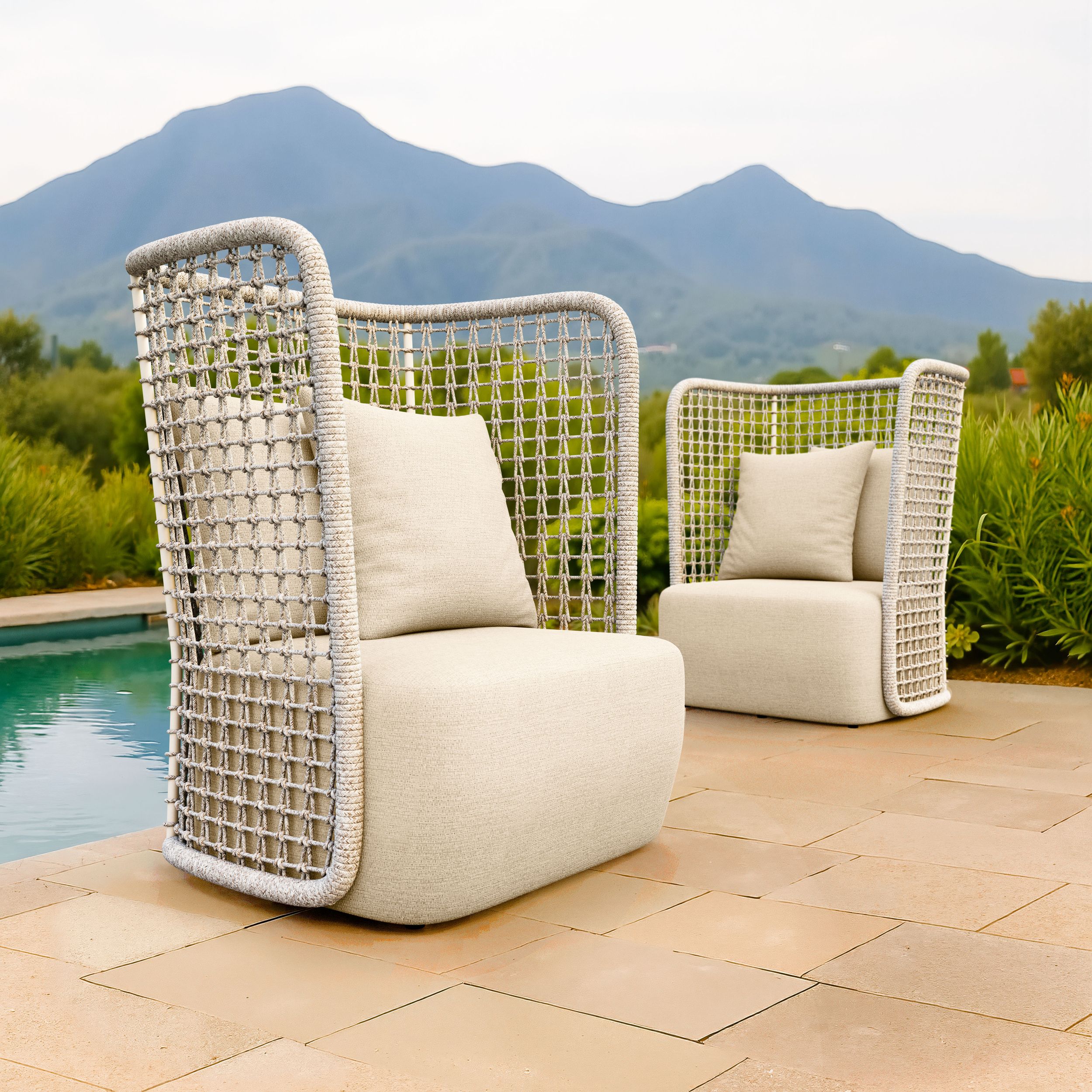 Hudu Olefin/Aluminum Accent Chair