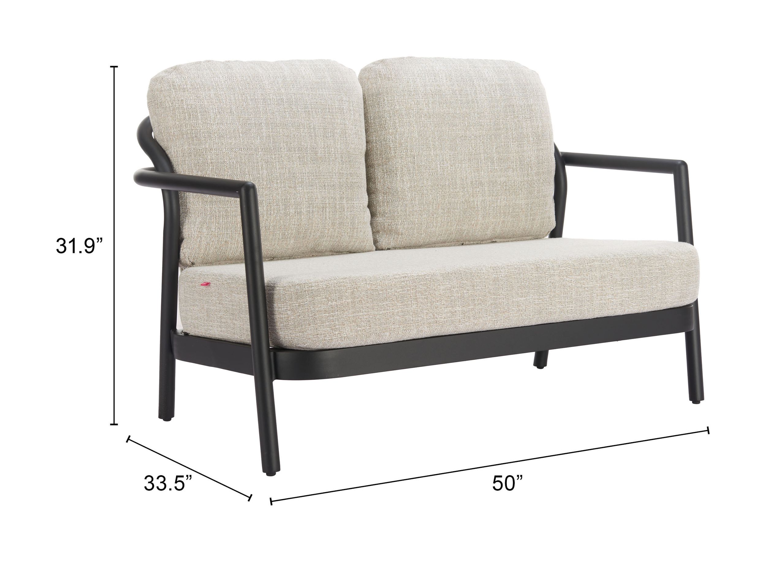 Rein Olefin/Aluminum Outdoor Loveseat