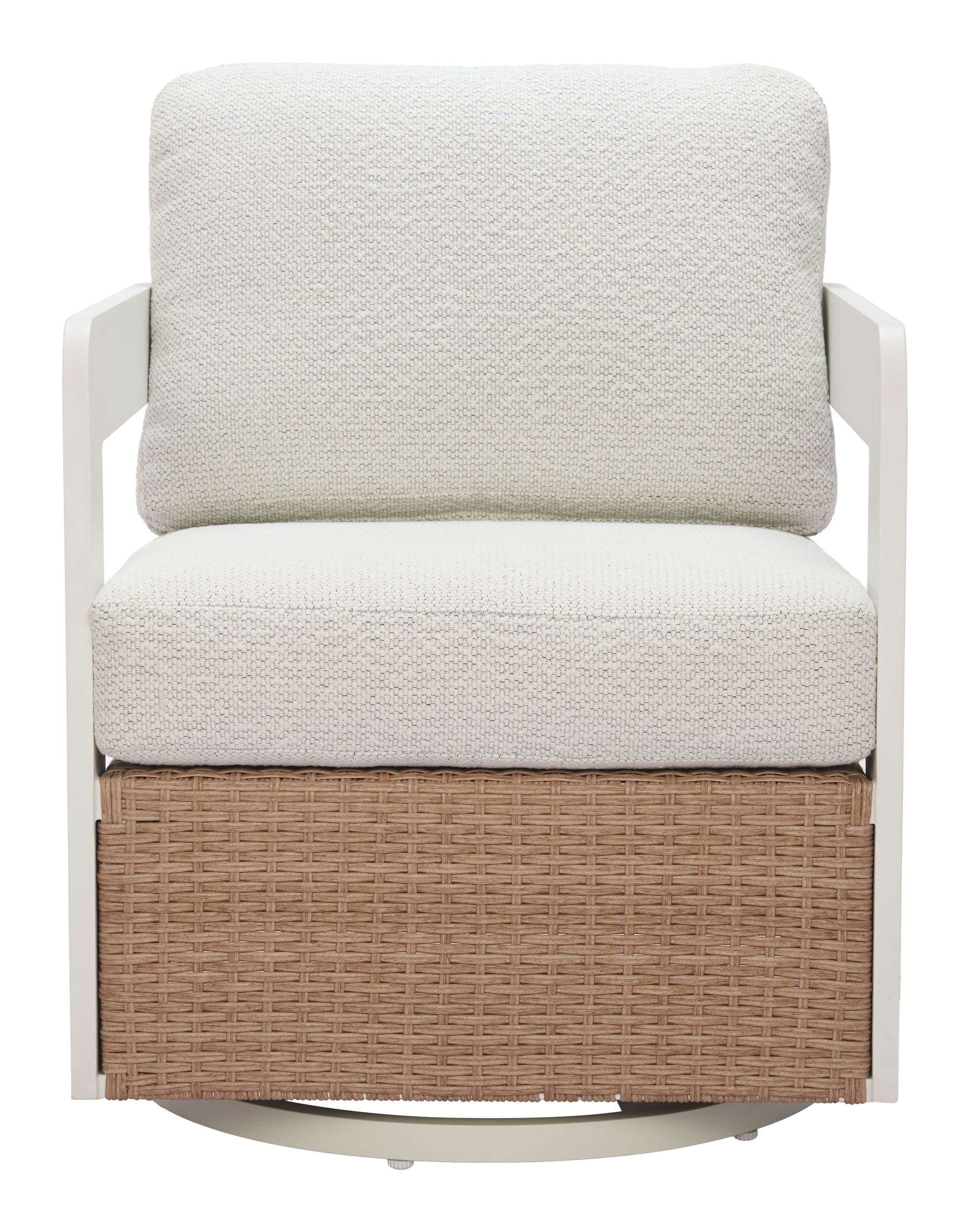 Gelo Olefin/Synthetic Rattan Weave Swivel Chair