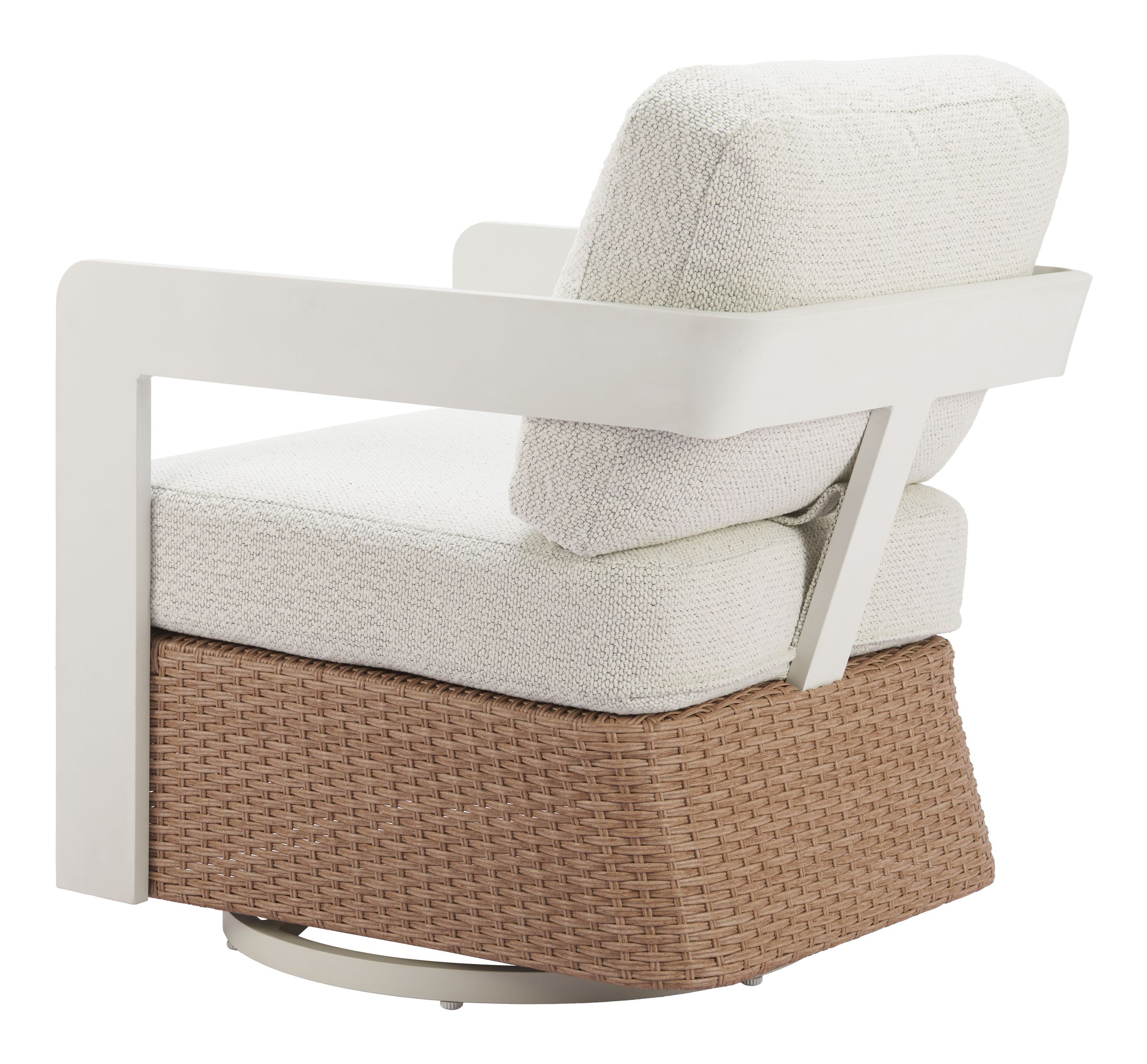 Gelo Olefin/Synthetic Rattan Weave Swivel Chair