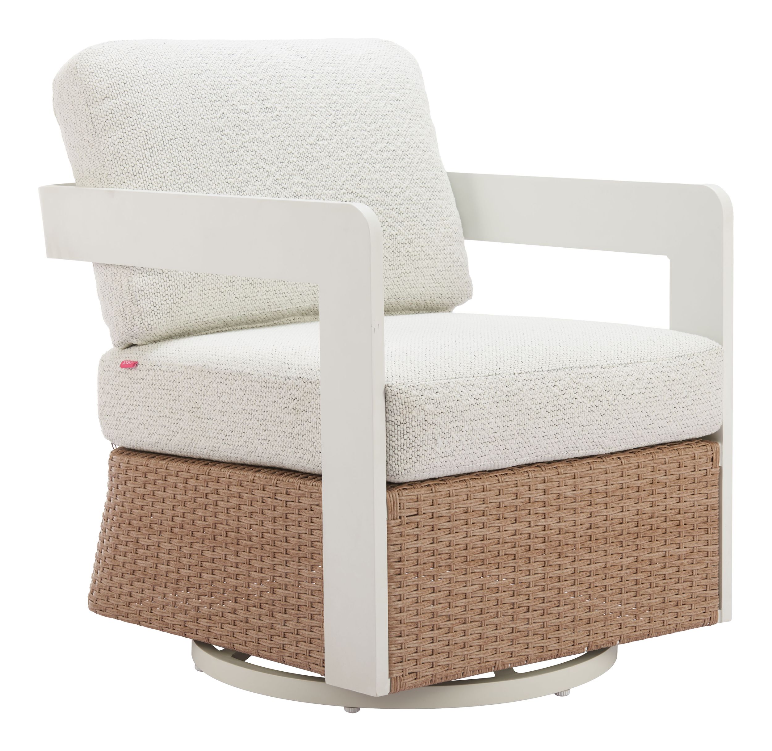 Gelo Olefin/Synthetic Rattan Weave Swivel Chair