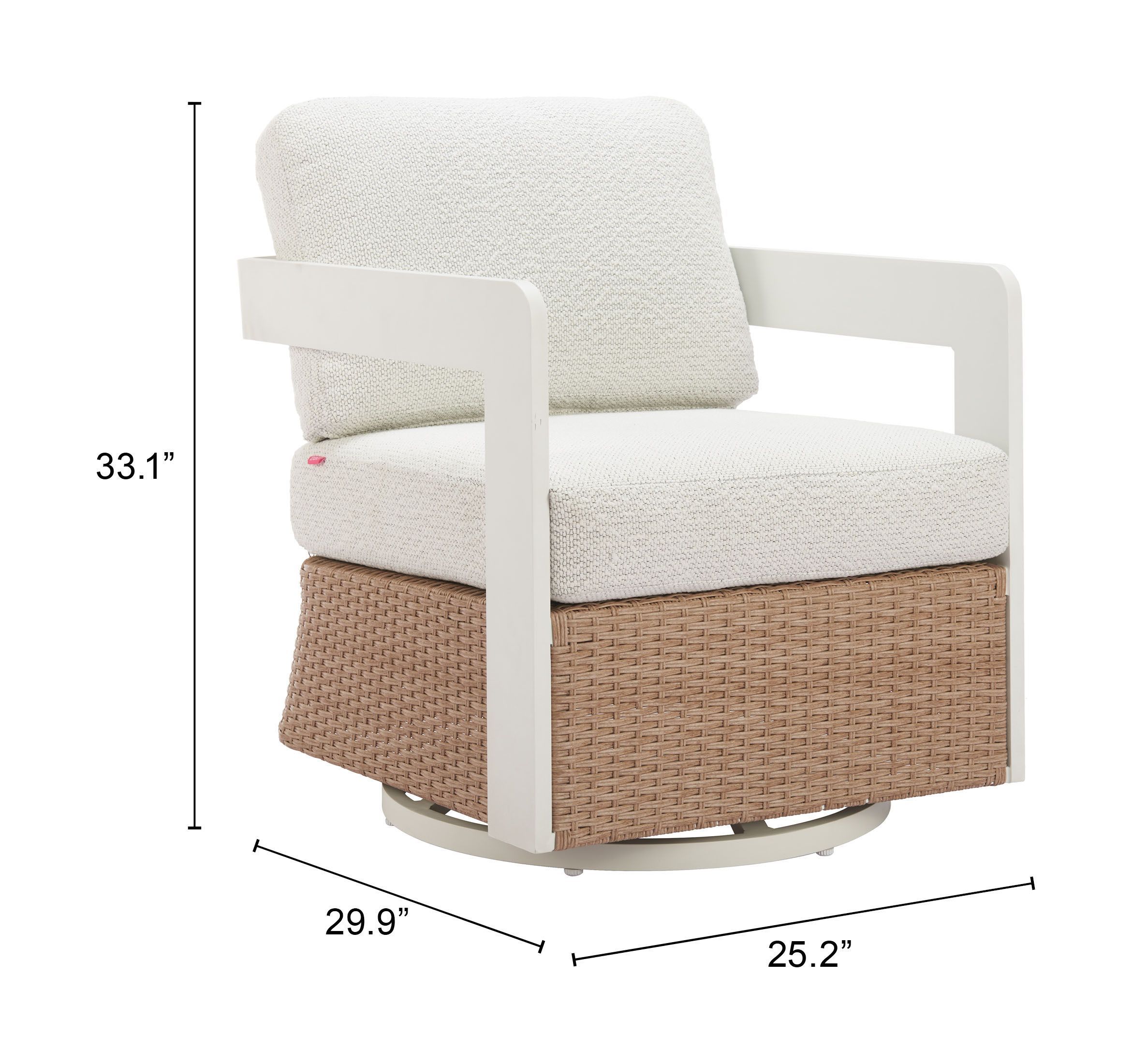 Gelo Olefin/Synthetic Rattan Weave Swivel Chair