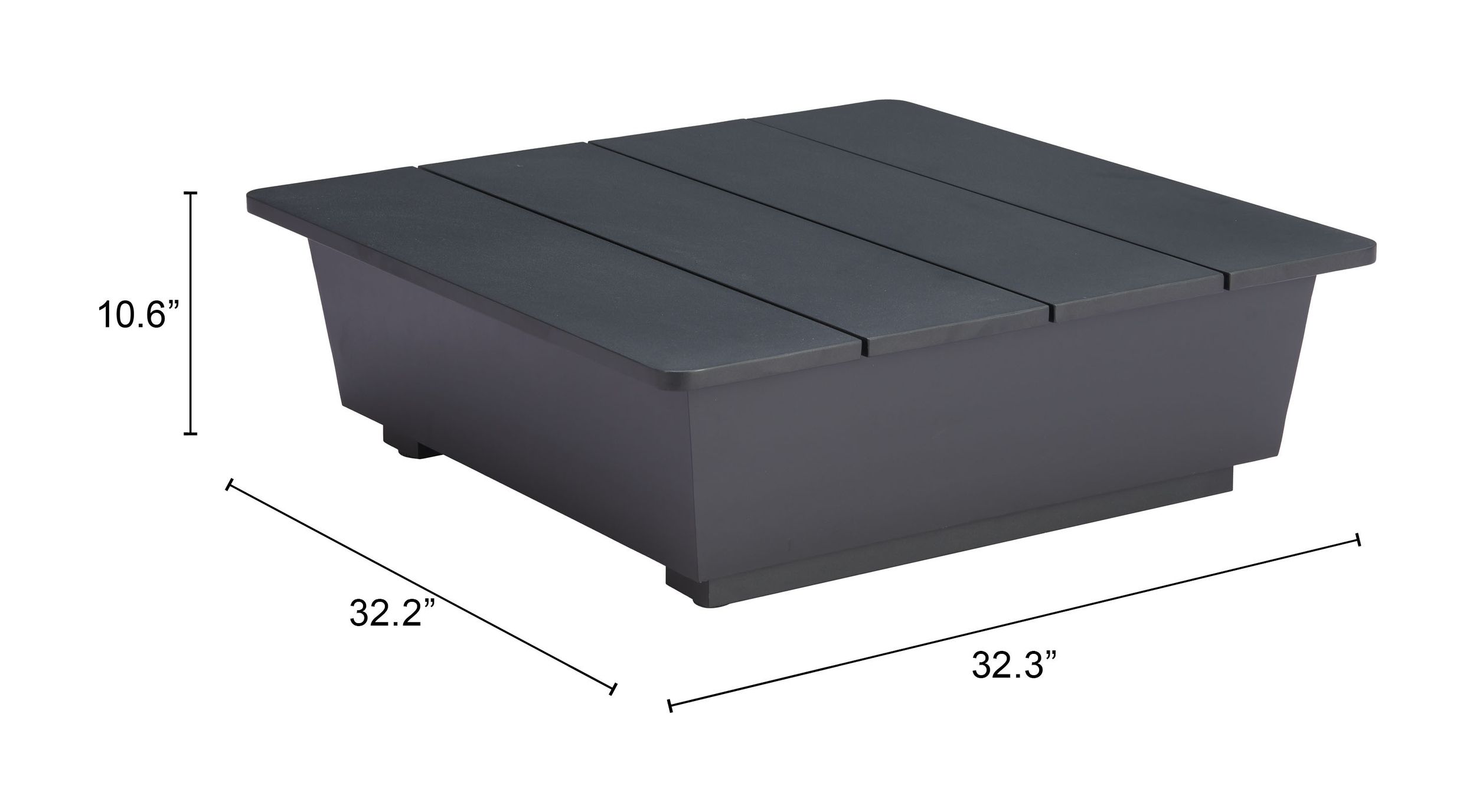 Tien Rectangular Aluminum Outdoor Side Table