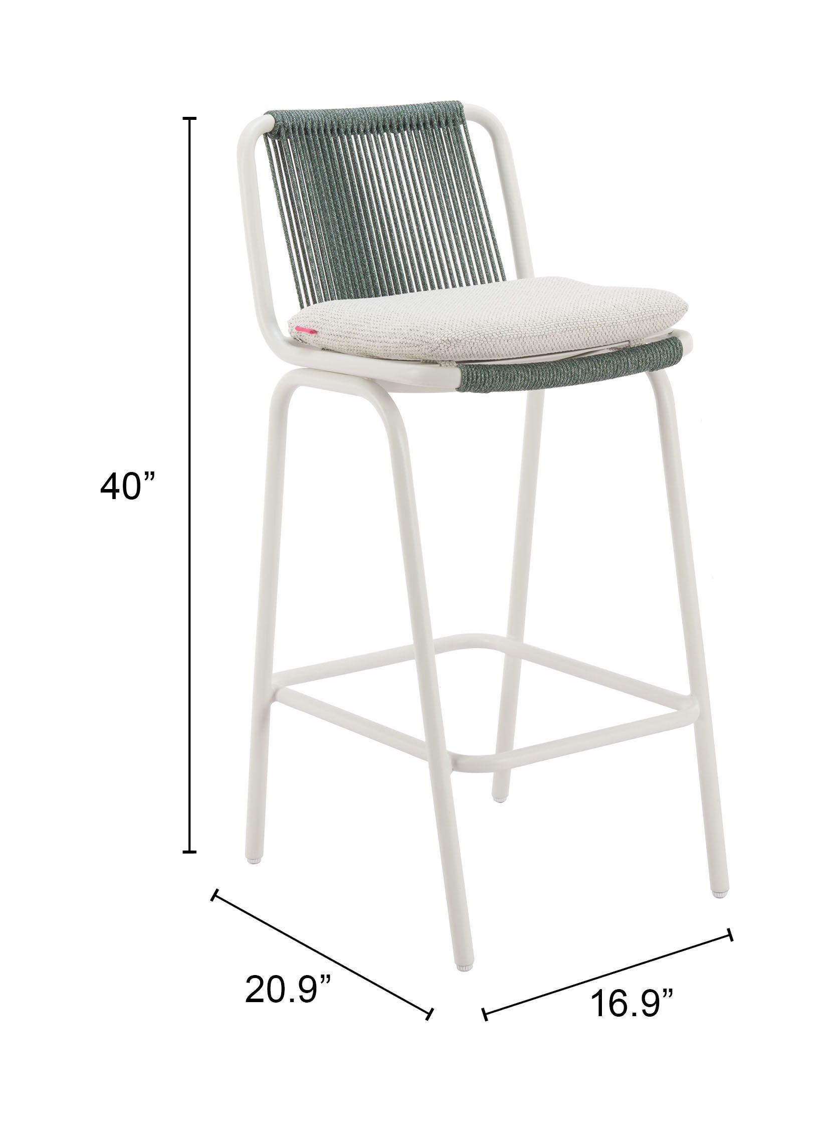 Luft Olefin/Aluminum Outdoor Barstool