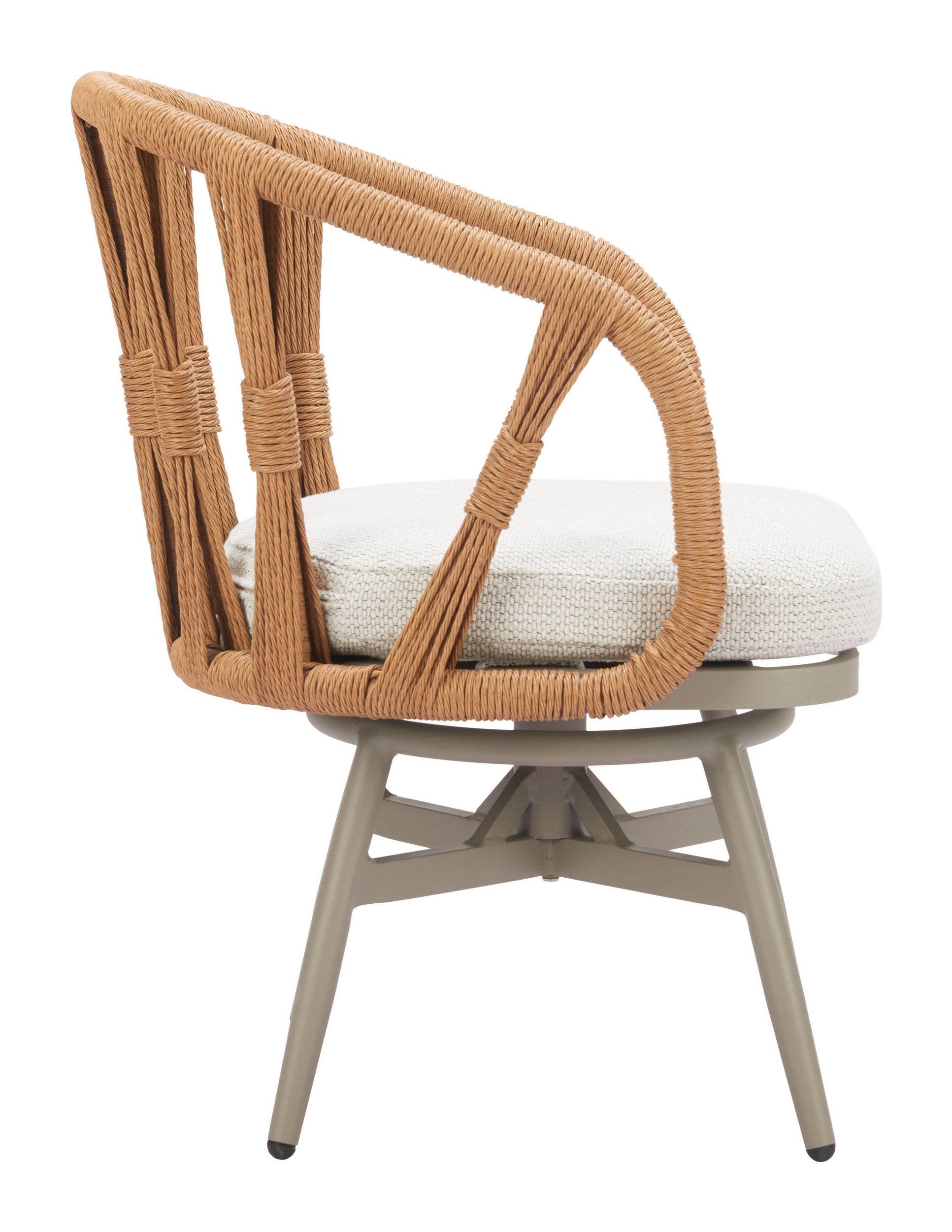 Safal Synthetic Rattan Weave/Aluminum Outdoor Swivel Dining Chair