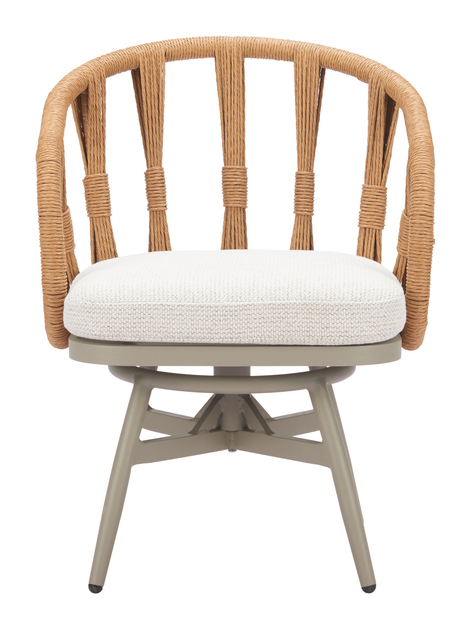 Safal Synthetic Rattan Weave/Aluminum Outdoor Swivel Dining Chair