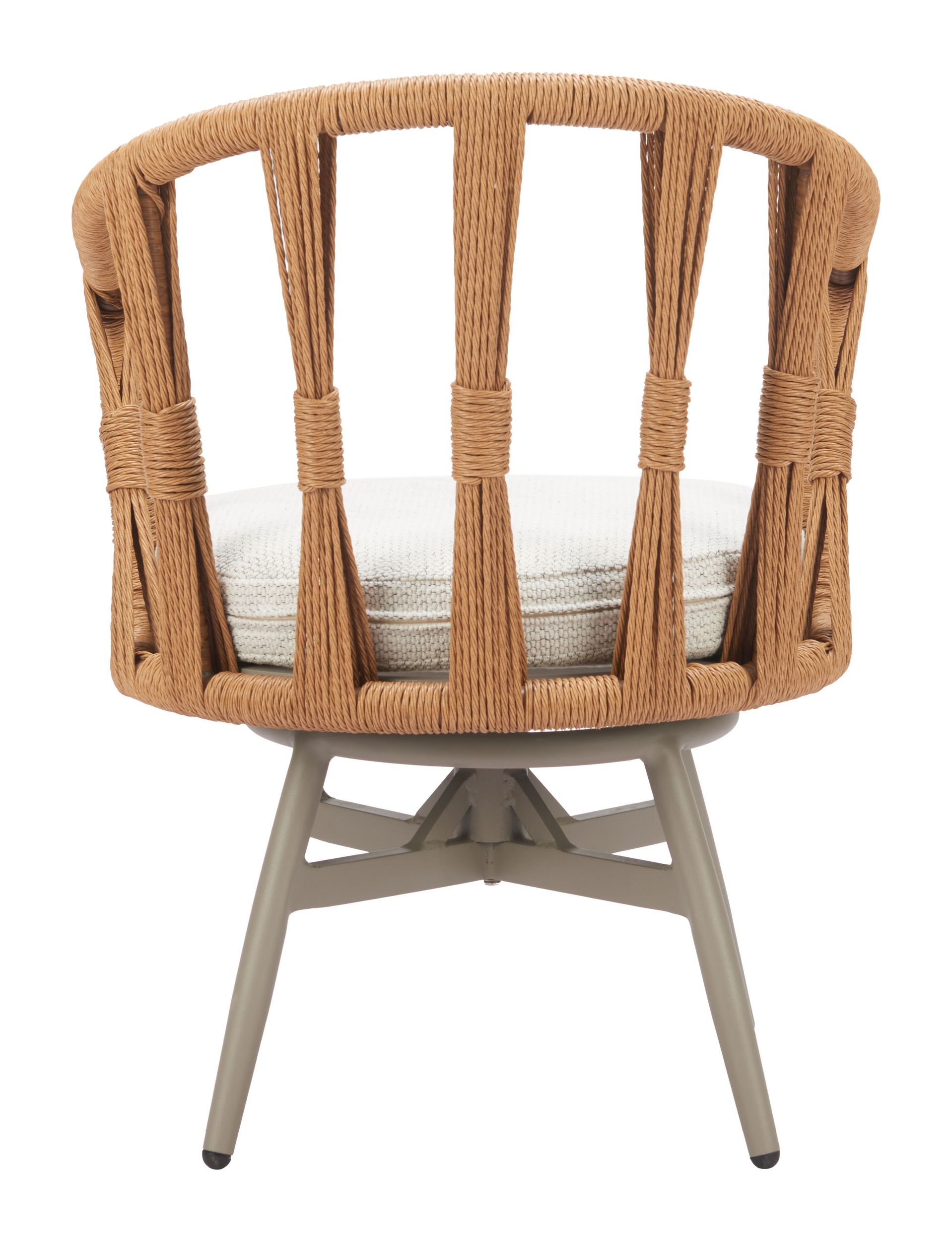 Safal Synthetic Rattan Weave/Aluminum Outdoor Swivel Dining Chair
