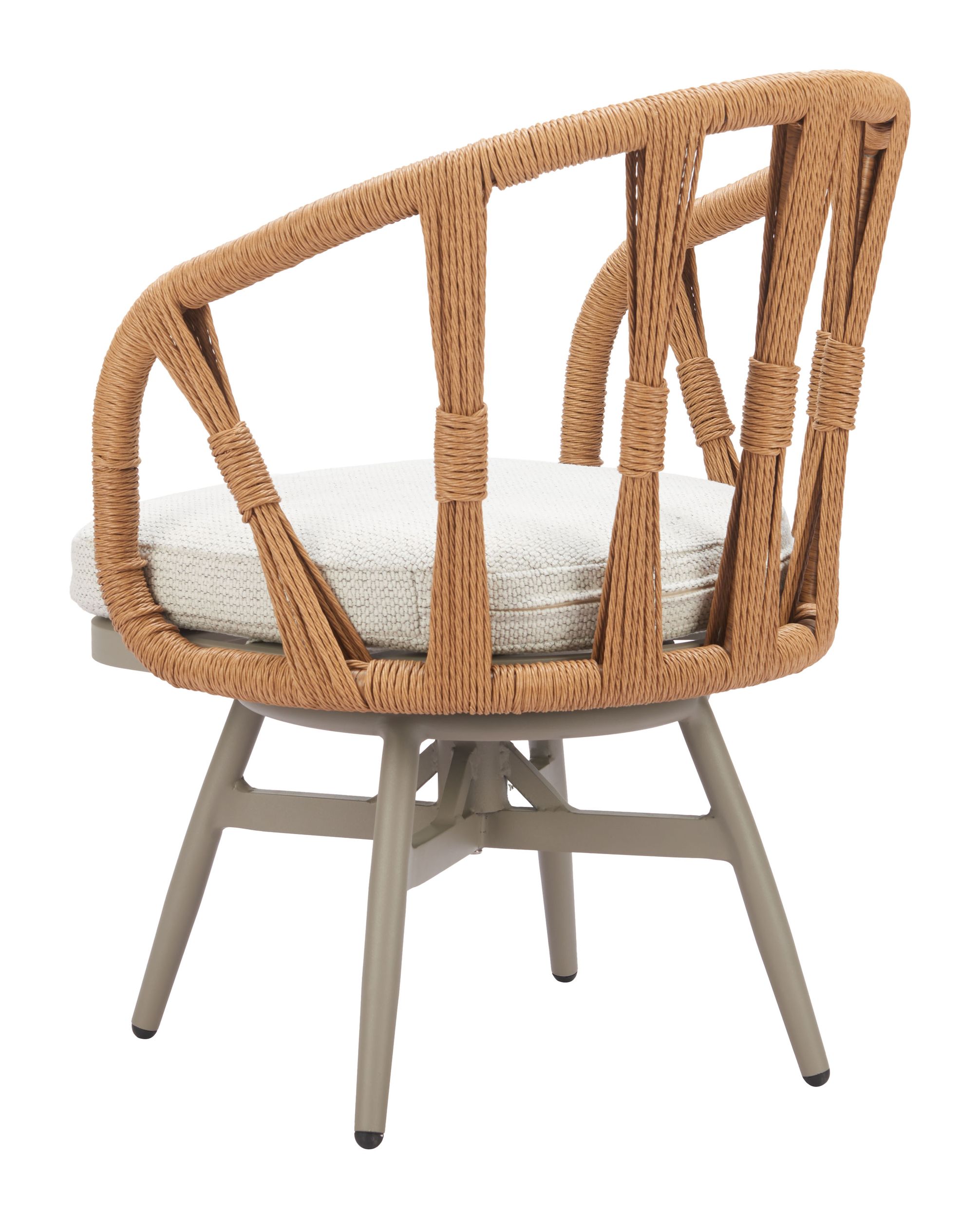 Safal Synthetic Rattan Weave/Aluminum Outdoor Swivel Dining Chair