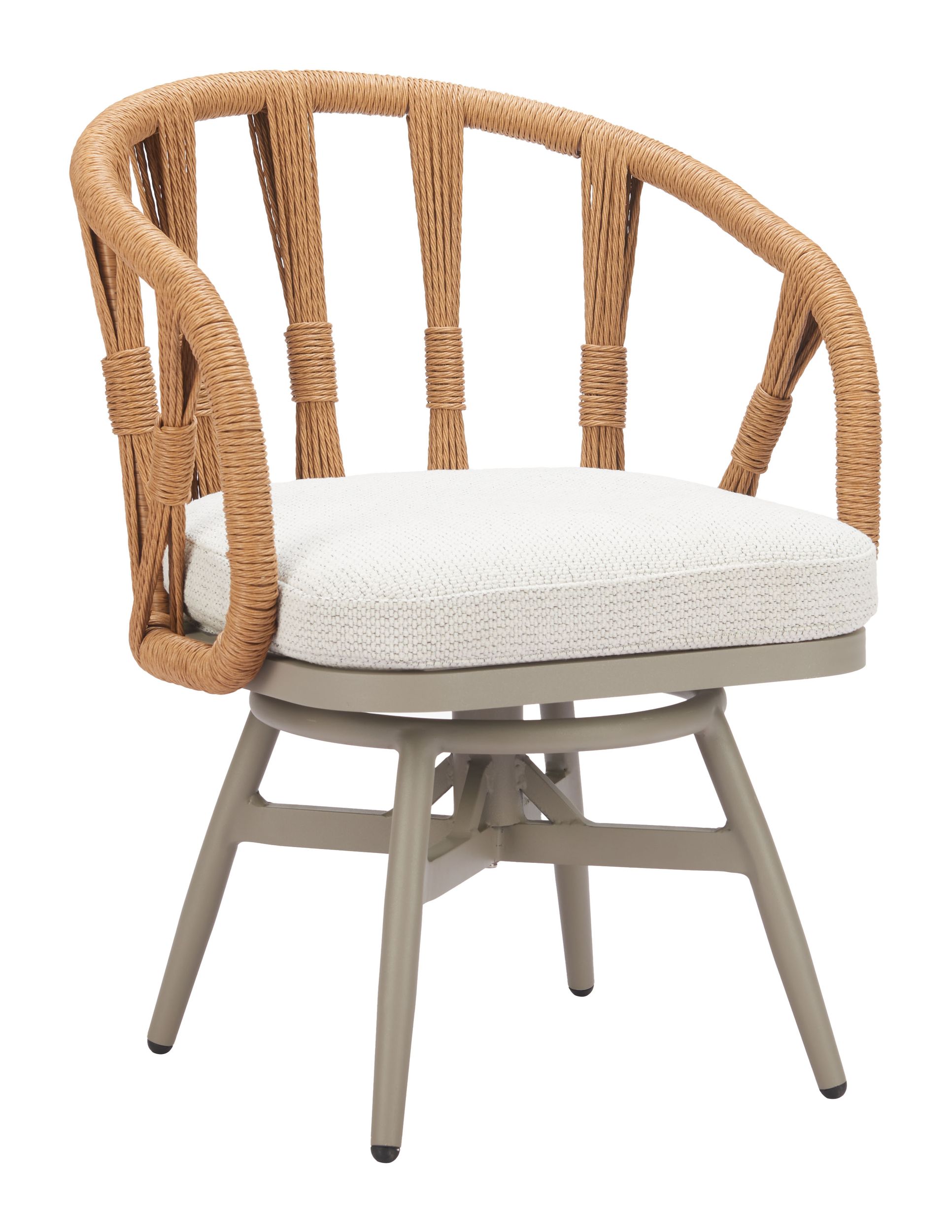 Safal Synthetic Rattan Weave/Aluminum Outdoor Swivel Dining Chair