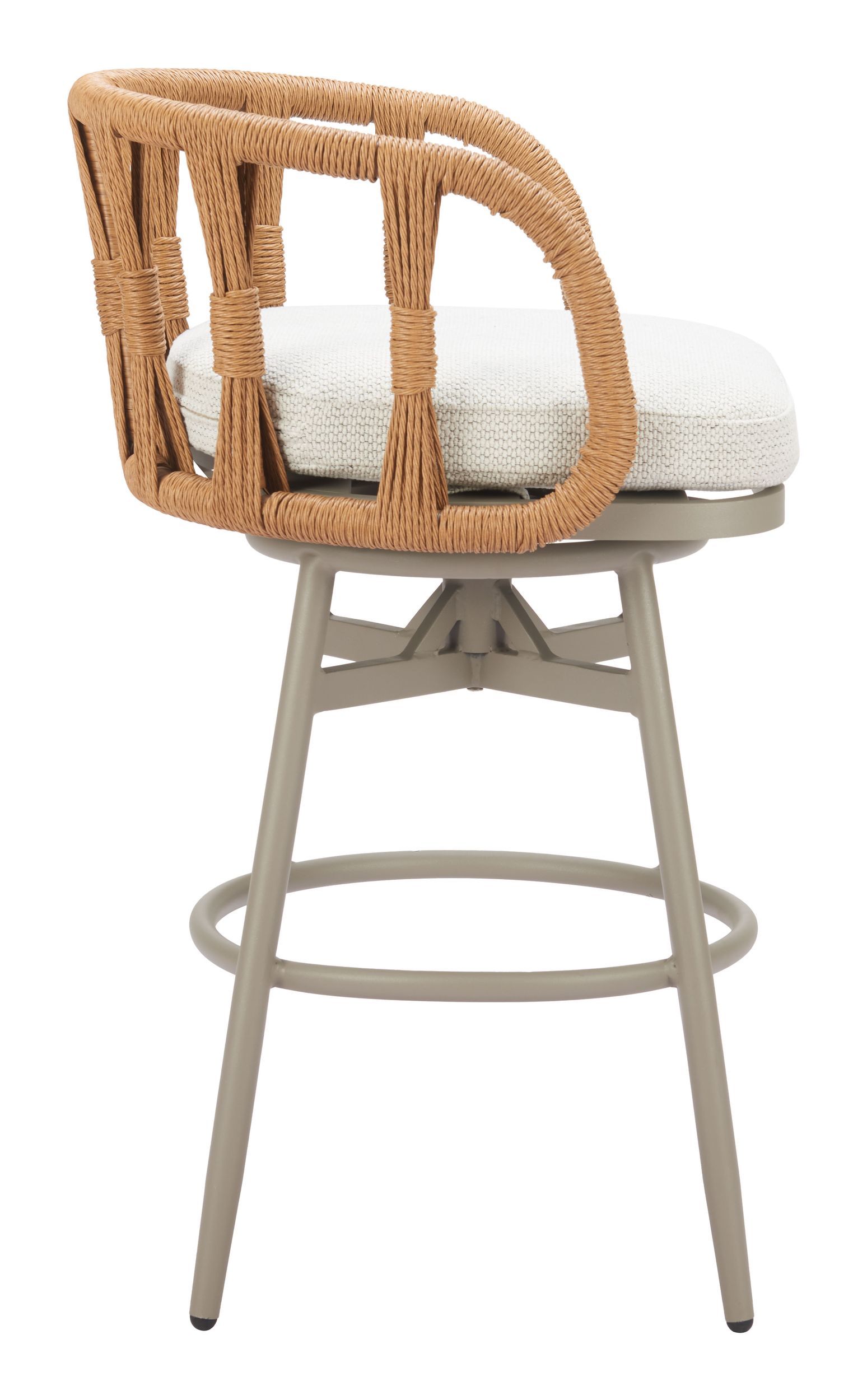 Safal Olefin/Aluminum/Synthetic Rattan Weave Swivel Barstool