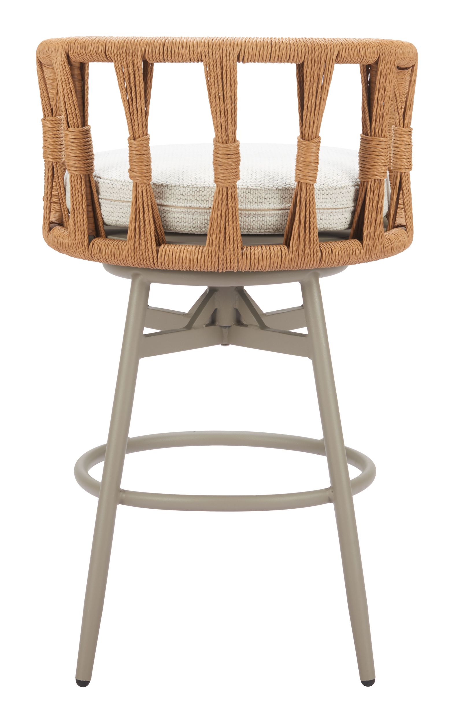 Safal Olefin/Aluminum/Synthetic Rattan Weave Swivel Barstool
