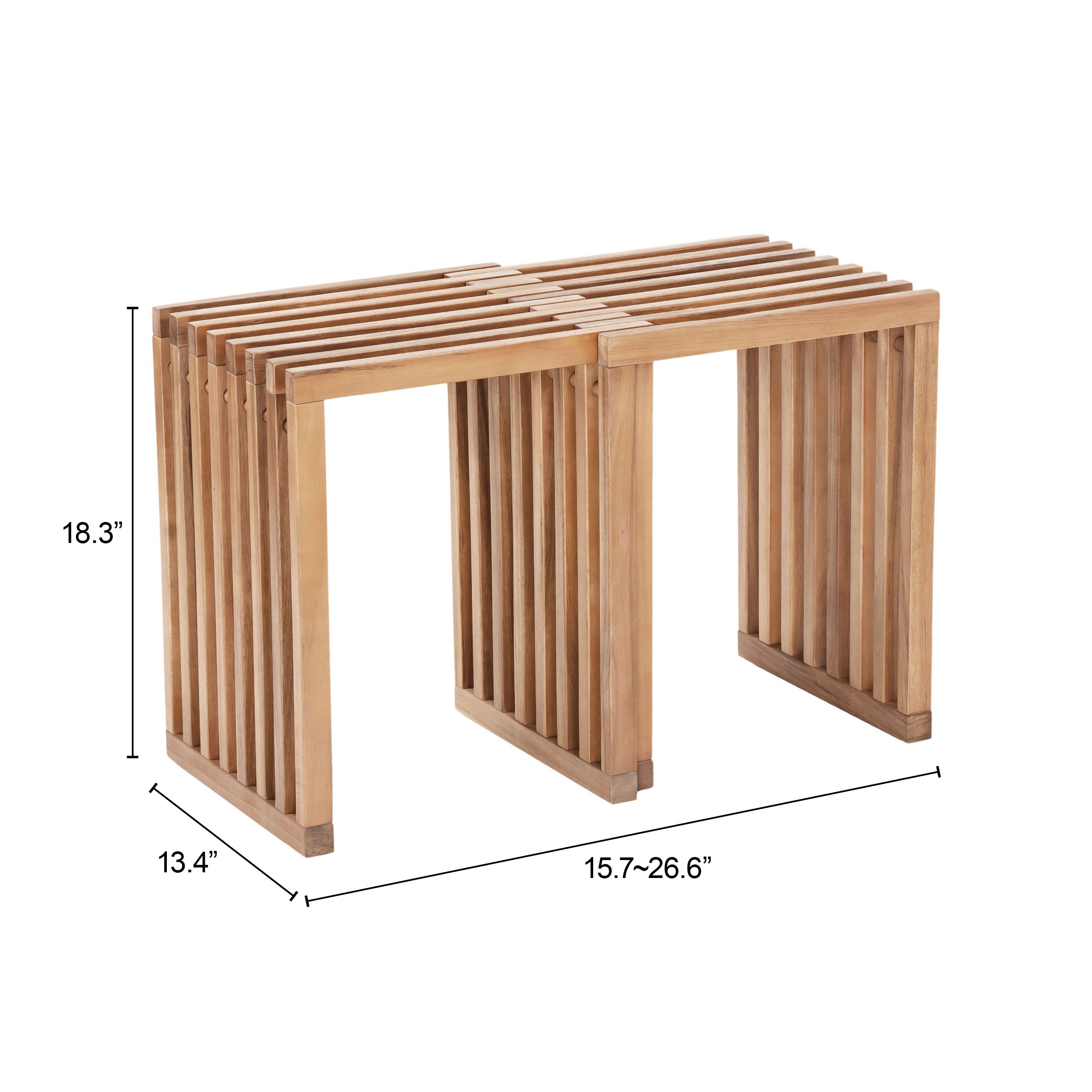 Riviera Wood Outdoor Extendable Stool