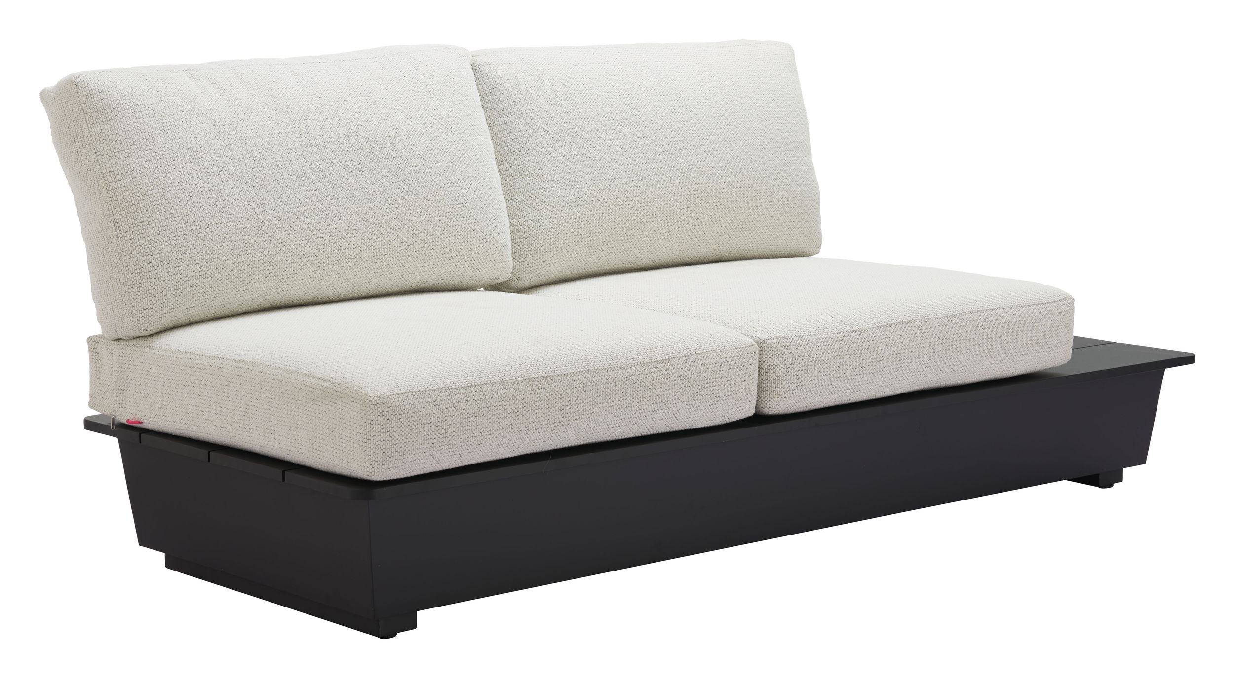 Como lounge sofa in black aluminum with Marbella Sand