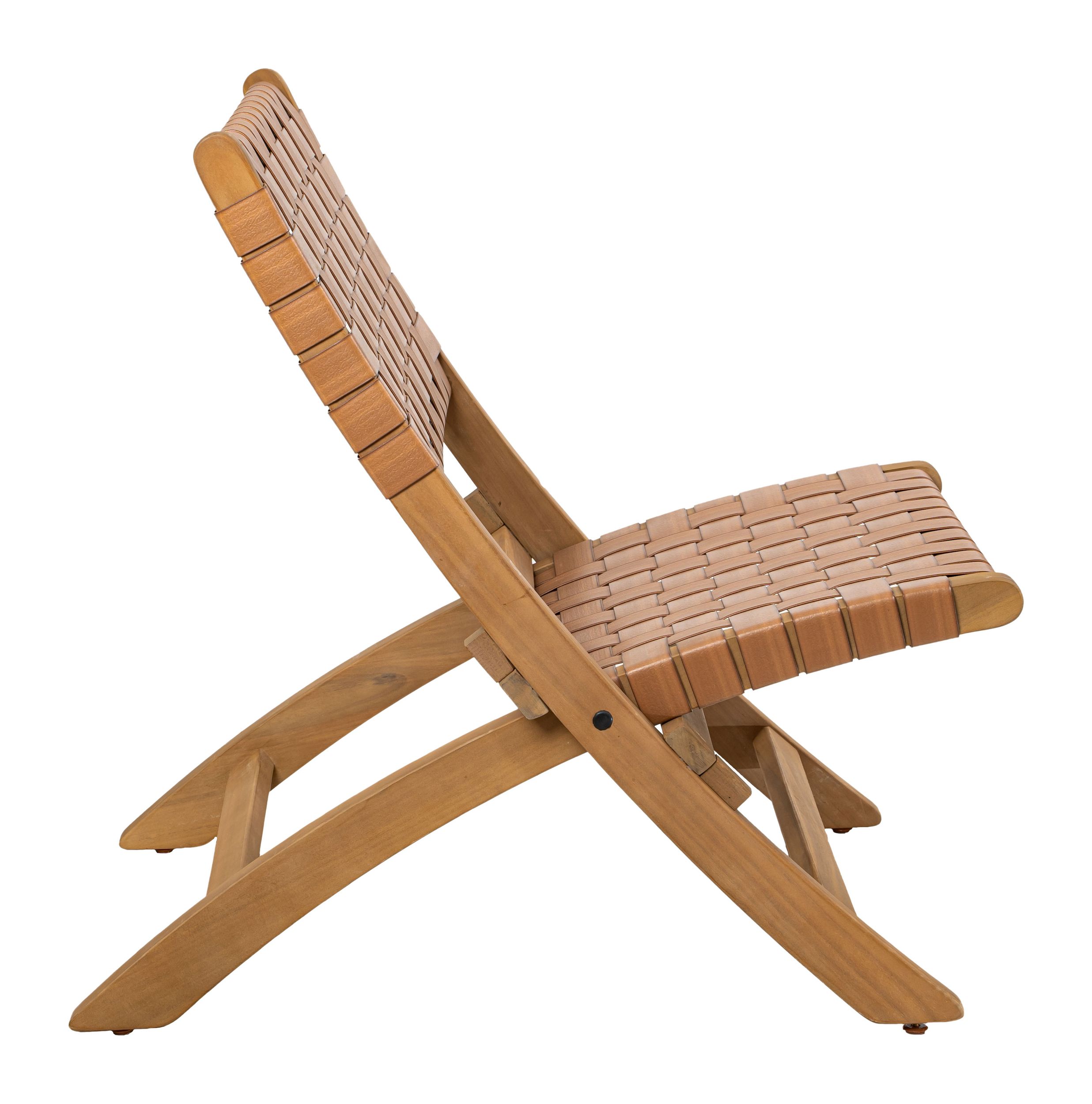 Sunflare Synthetic Rattan Weave/Wood Outdoor Lounge Chair