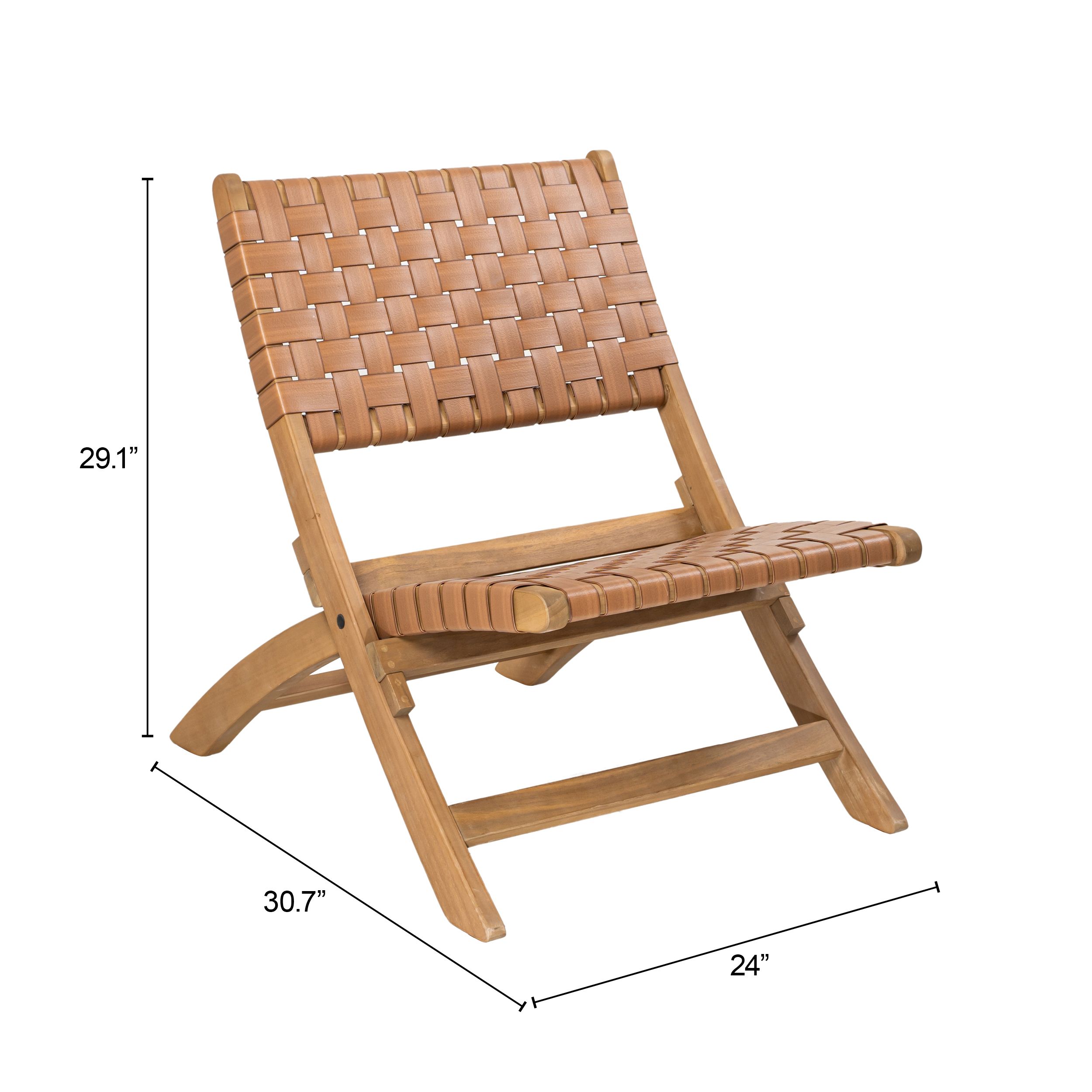 Sunflare Synthetic Rattan Weave/Wood Outdoor Lounge Chair