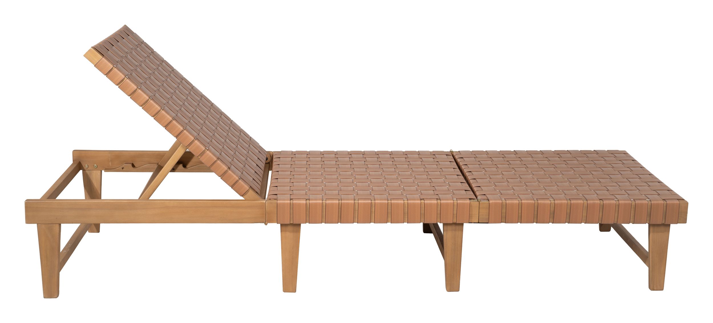 Breath Synthetic Rattan Weave/Wood Chaise Lounge