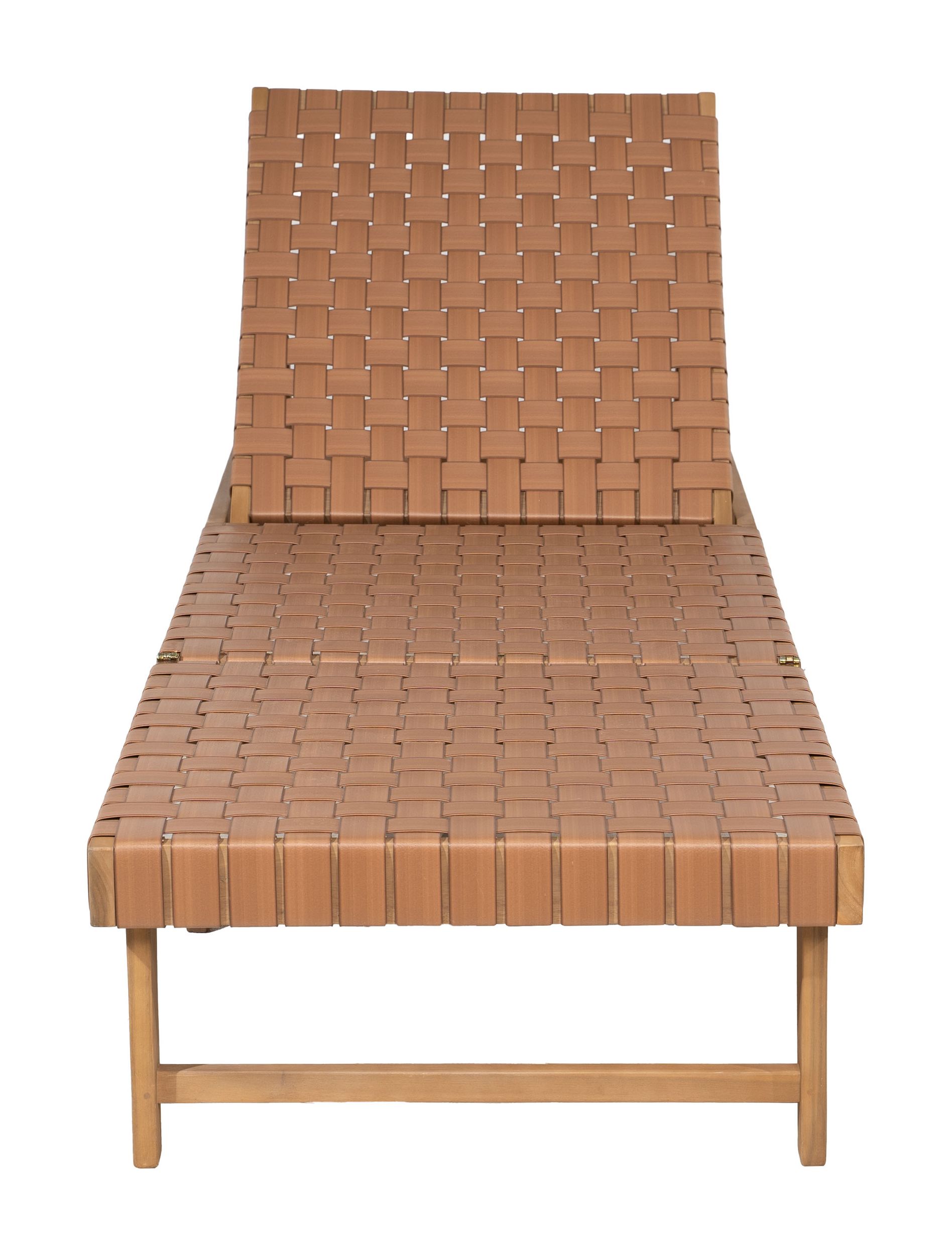 Breath Synthetic Rattan Weave/Wood Chaise Lounge